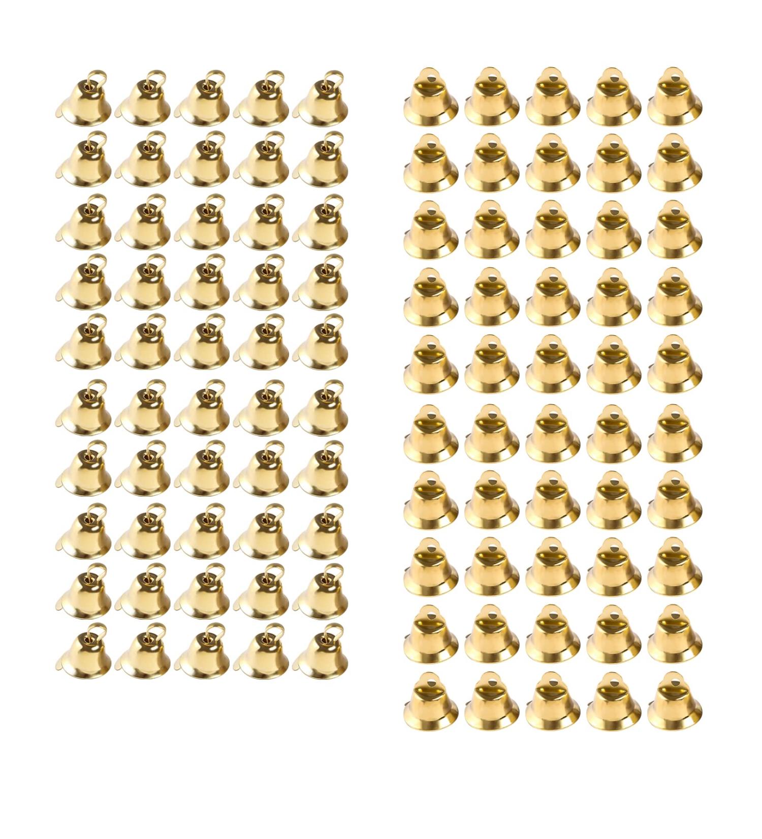 100PCS Small Gold Bells for Crafts - Mini Bells for Christmas Tree Pendants and Craft Making - Buy Online on SooperMarket.com