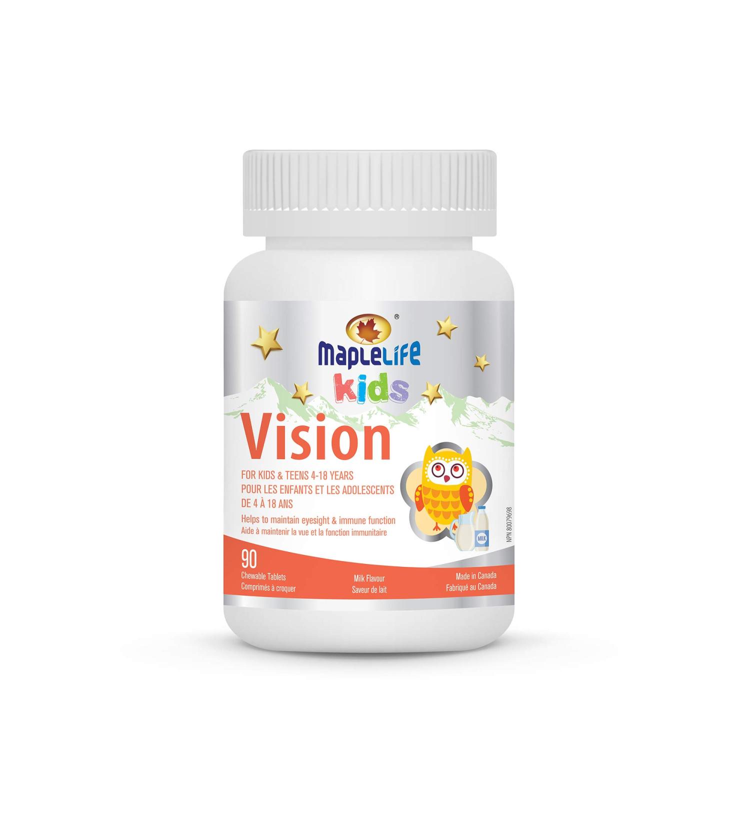 MapleLife Vision Chewables for Kids and Adolescents Milk Flavour 90 Chewable Tablets - Buy Online on SooperMarket.com