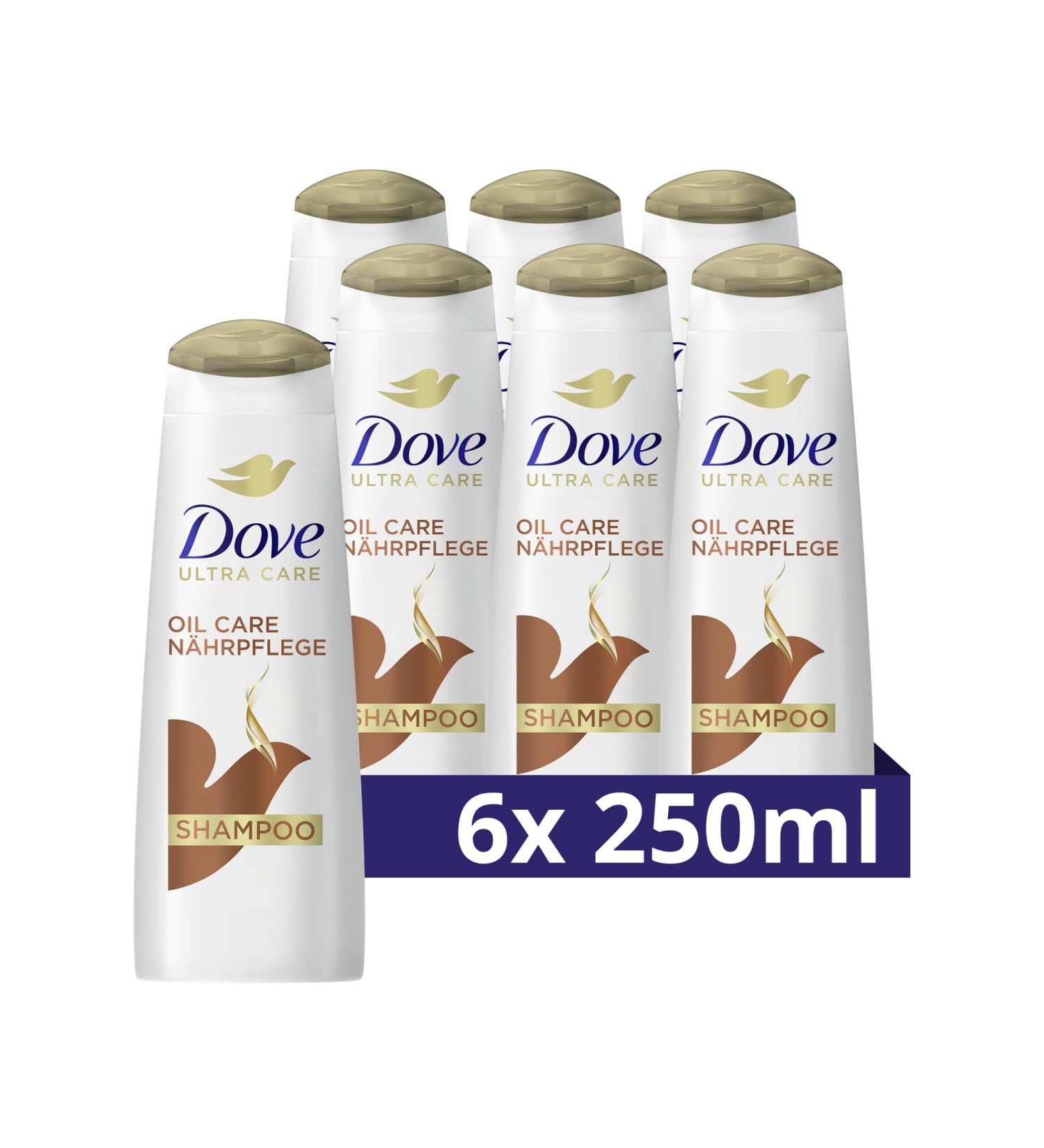 Dove Shampoo Oil Care - Nourishing Solution for Dry Brittle Hair | Bio-Restore Complex | 250ml (6 Pieces) - International Shipping Available - Buy Online on SooperMarket.com