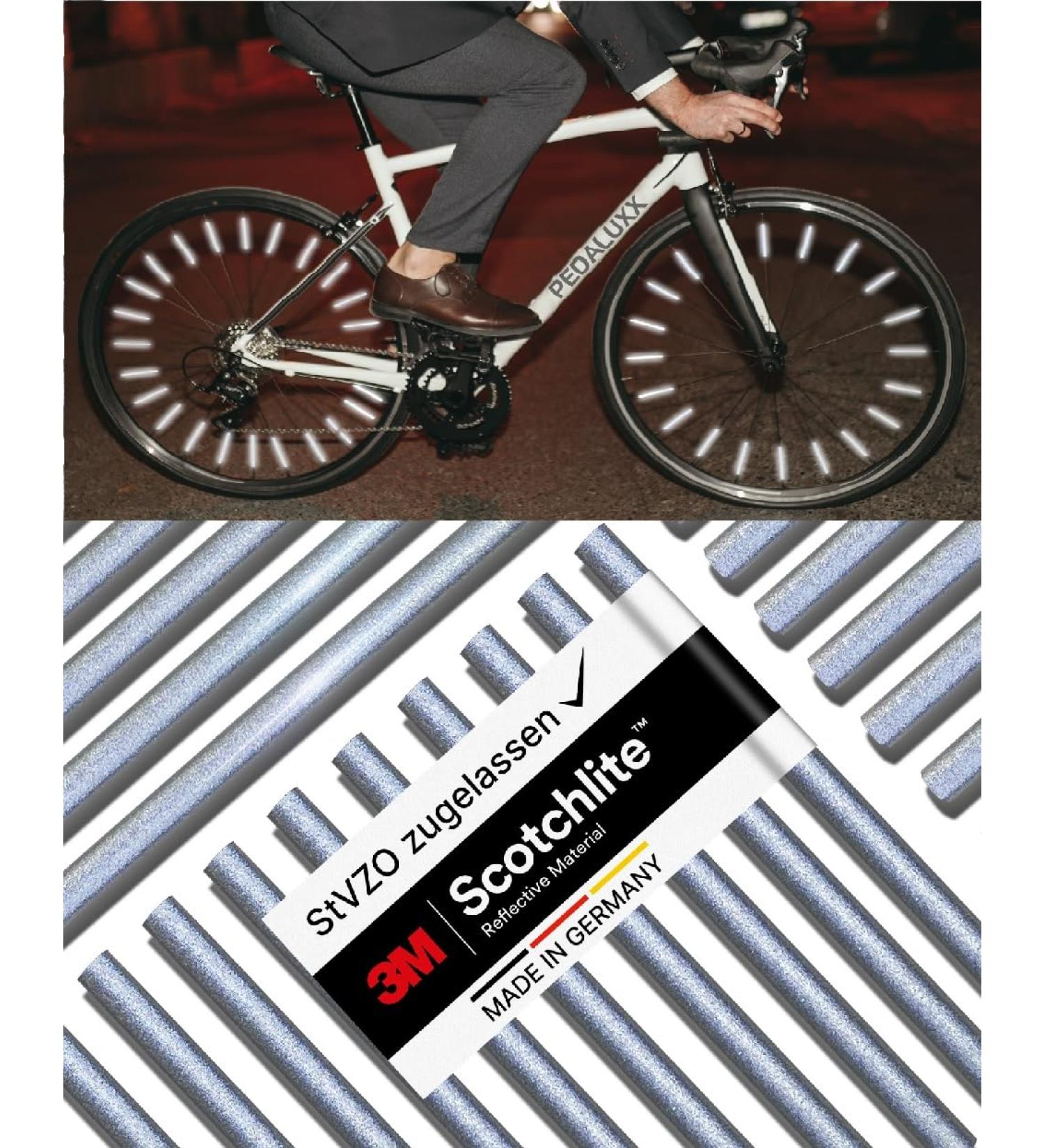 PEDALUXX Spoke Reflectors - 72 PC Set for 1 Bicycle | StVZO Approved with 3M Scotchlite Reflective Material - Buy Internationally! - Buy Online on SooperMarket.com