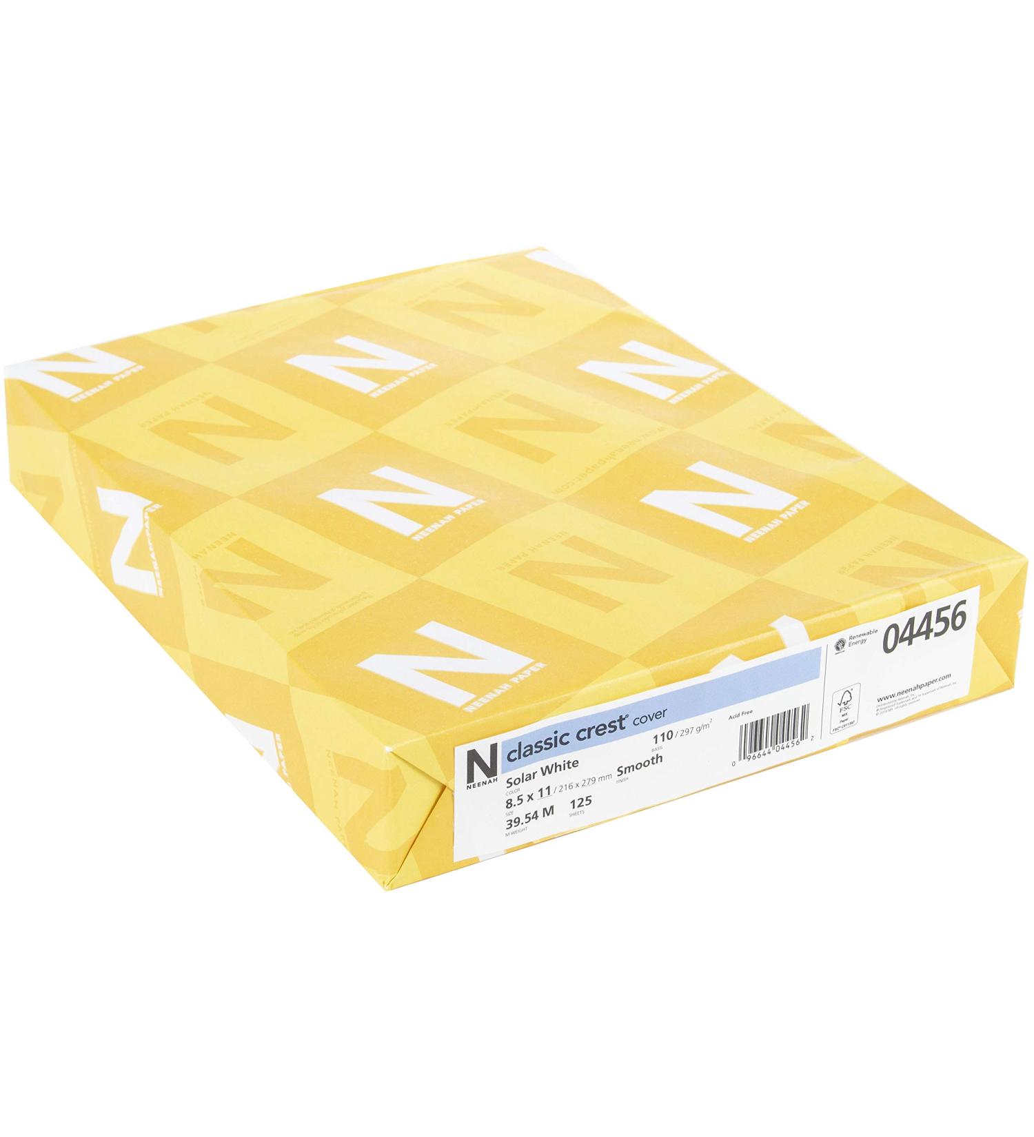 Neenah Paper 4456 Neenah 110lb Classic Crest Cardstock 8.5X11 125 per Package 8 1/2 x 11