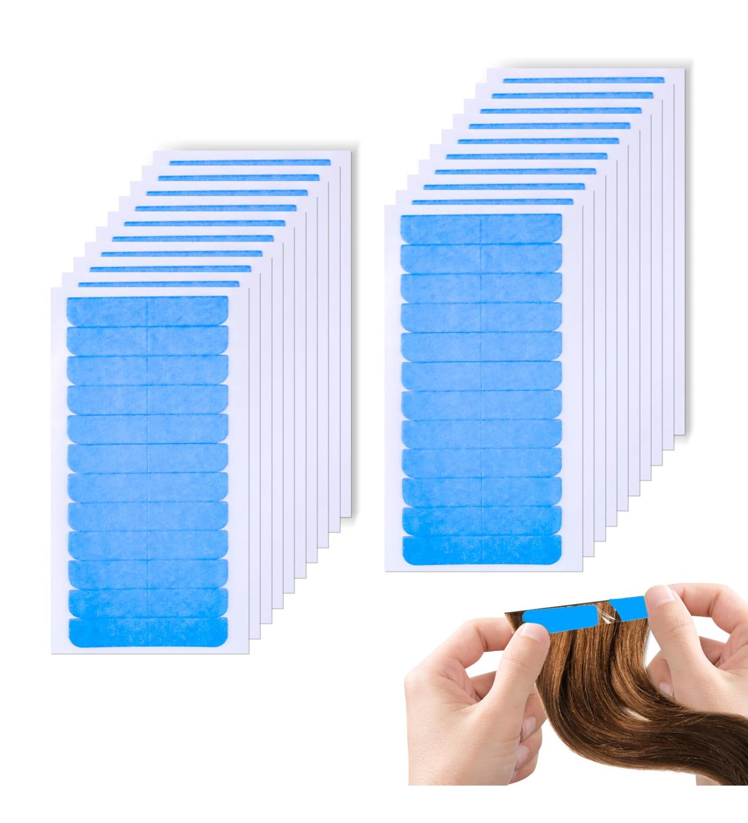 240 Blue Hair Extension Tape Tabs Adhesive Replacement for Human Hair Extensions Perfect for Tape-In Extensions - Buy Online on SooperMarket.com