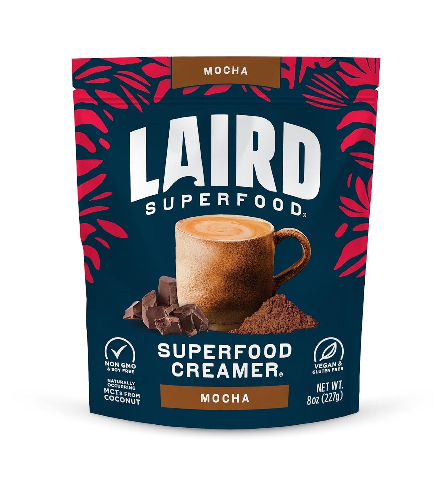 Laird Superfood Mocha Non-Dairy Coffee Creamer 227g - Gluten Free, Non-GMO, Vegan - Buy Online on SooperMarket.com