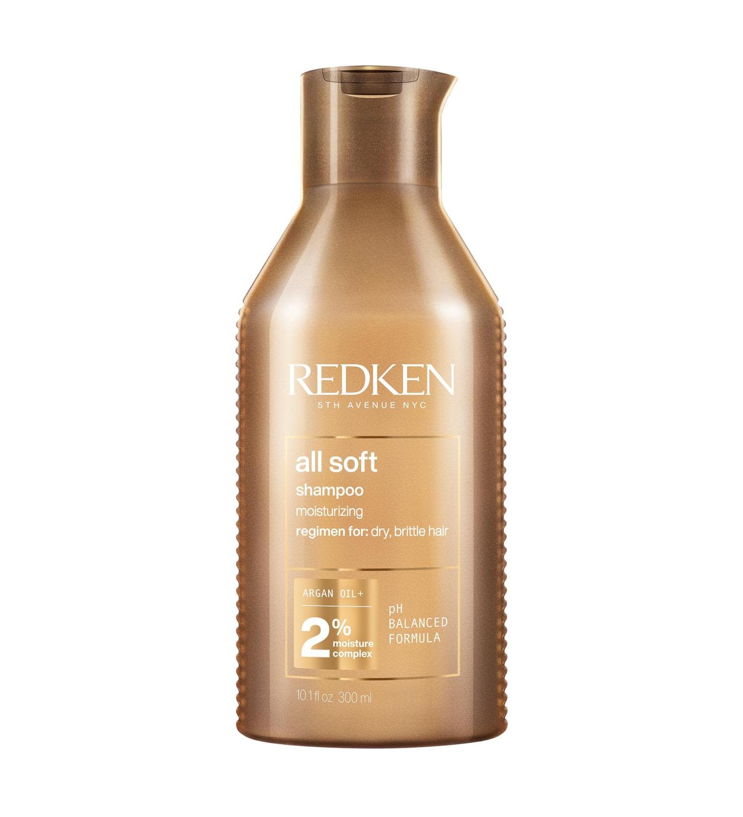 Redken All Soft Shampoo 300ml - Nourishing Hair Shampoo for Dry & Brittle Hair with Omega-6 & Argan Oil - Hydrating Hair Care - Buy Online on SooperMarket.com