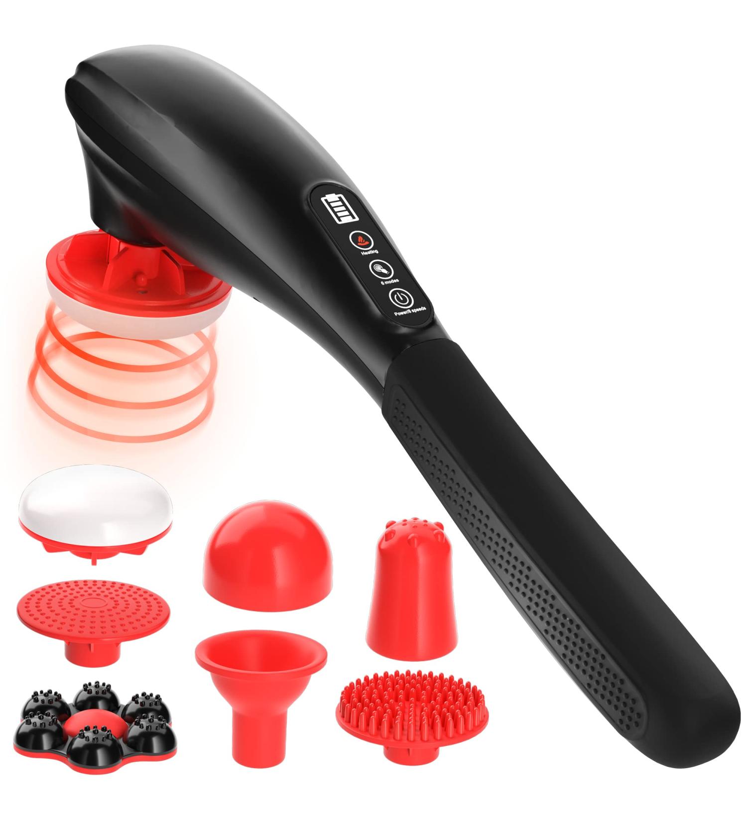 Handheld Back Massager with Heat - Cordless Electric Percussion Full Body Massager - Buy Online on SooperMarket.com