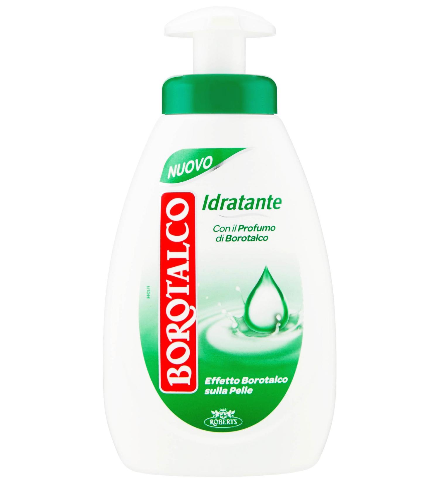 Borotalco: "Idratante" Moisturizing Liquid Soap - 8.45 Fluid Ounces (250ml) Bottle with Measuring Cap Italian Import