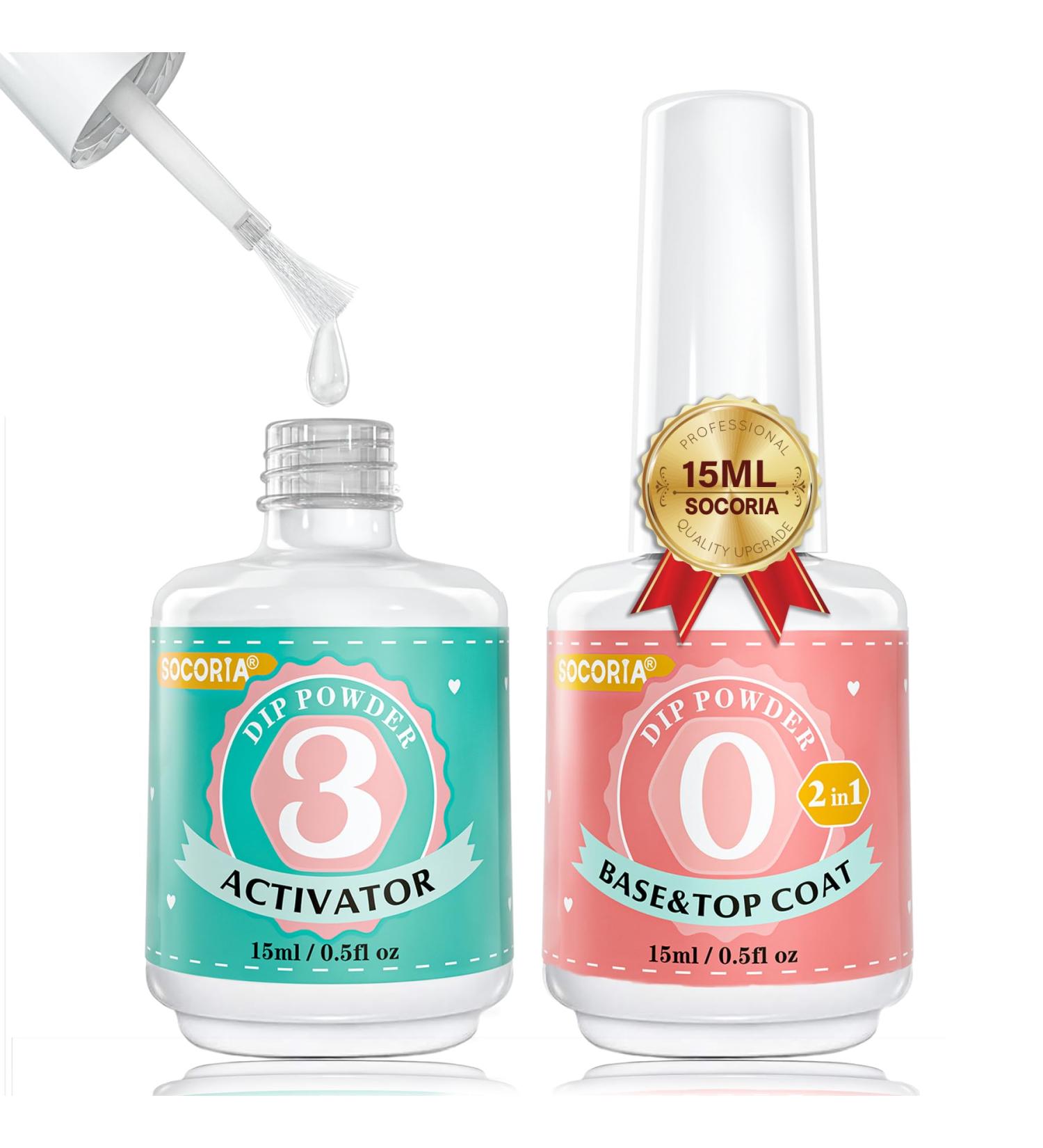 Buy Dip Powder Liquid Set - 2 in 1 Base & Top Coat Fast Dry Activator for French Nail Art & Manicure - Perfect for Beginners | International Shipping - Buy Online on SooperMarket.com