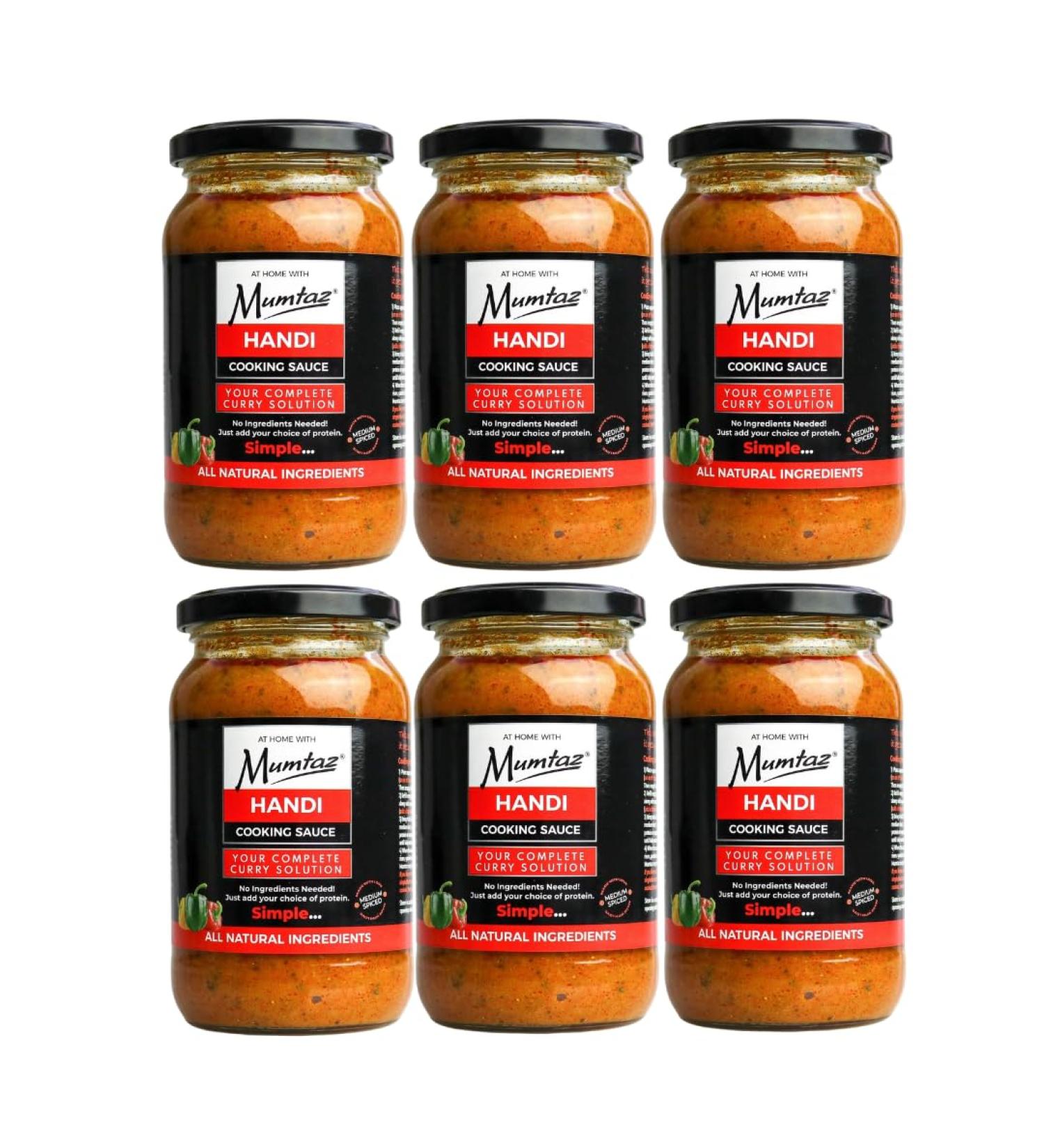 Mumtaz HANDI Indian Curry Cooking Sauce - Pack of 6 x 350g - Restaurant Quality At Home - Serves 4-5 - Buy Online on SooperMarket.com