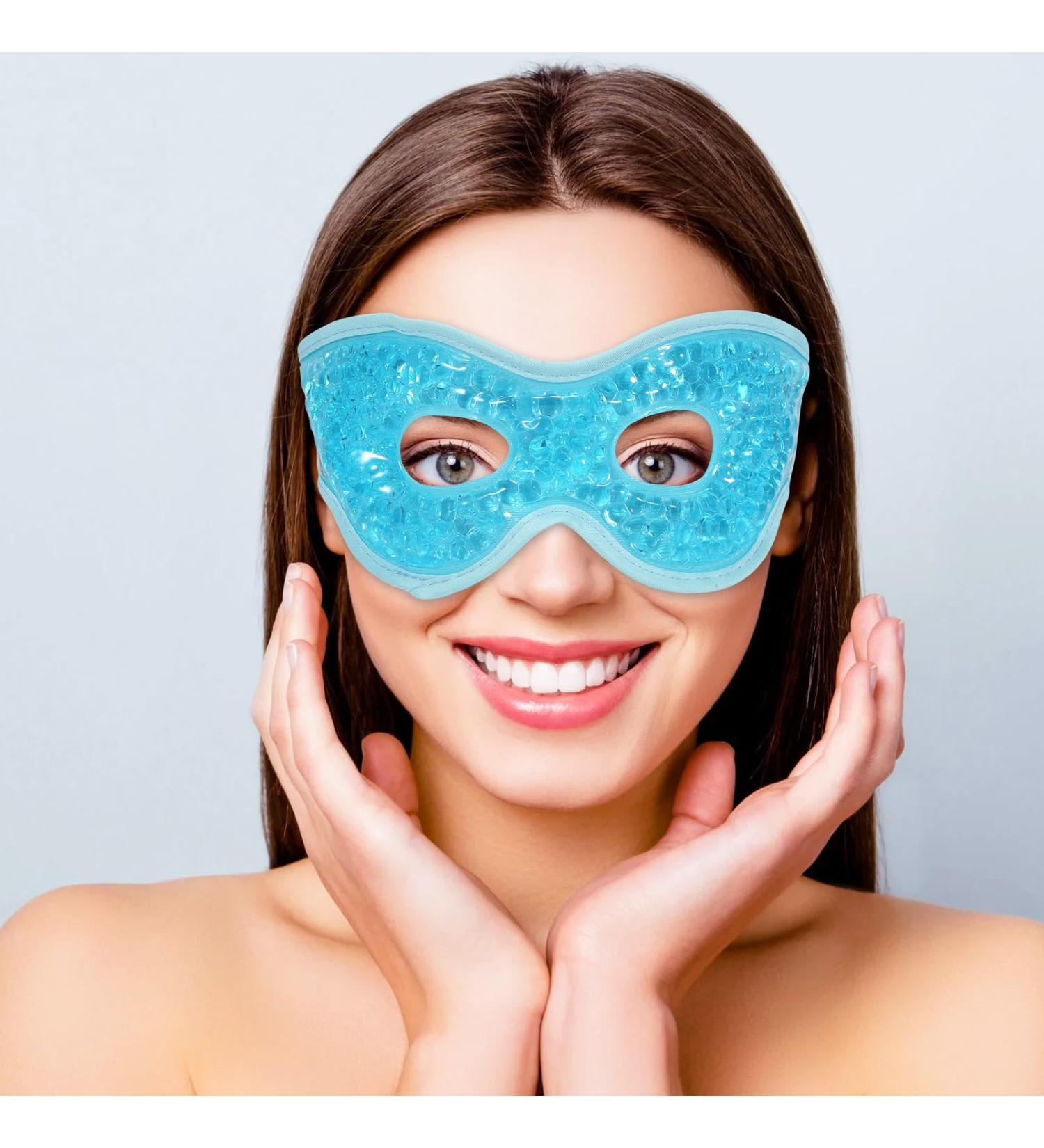 MIVORA Cooling Gel Mask for Puffy Eyes - Hot Cold Therapy for Migraine Headache, Dark Circles, and Sinus Pain - Reusable and Effective - Light Blue - Buy Online on SooperMarket.com