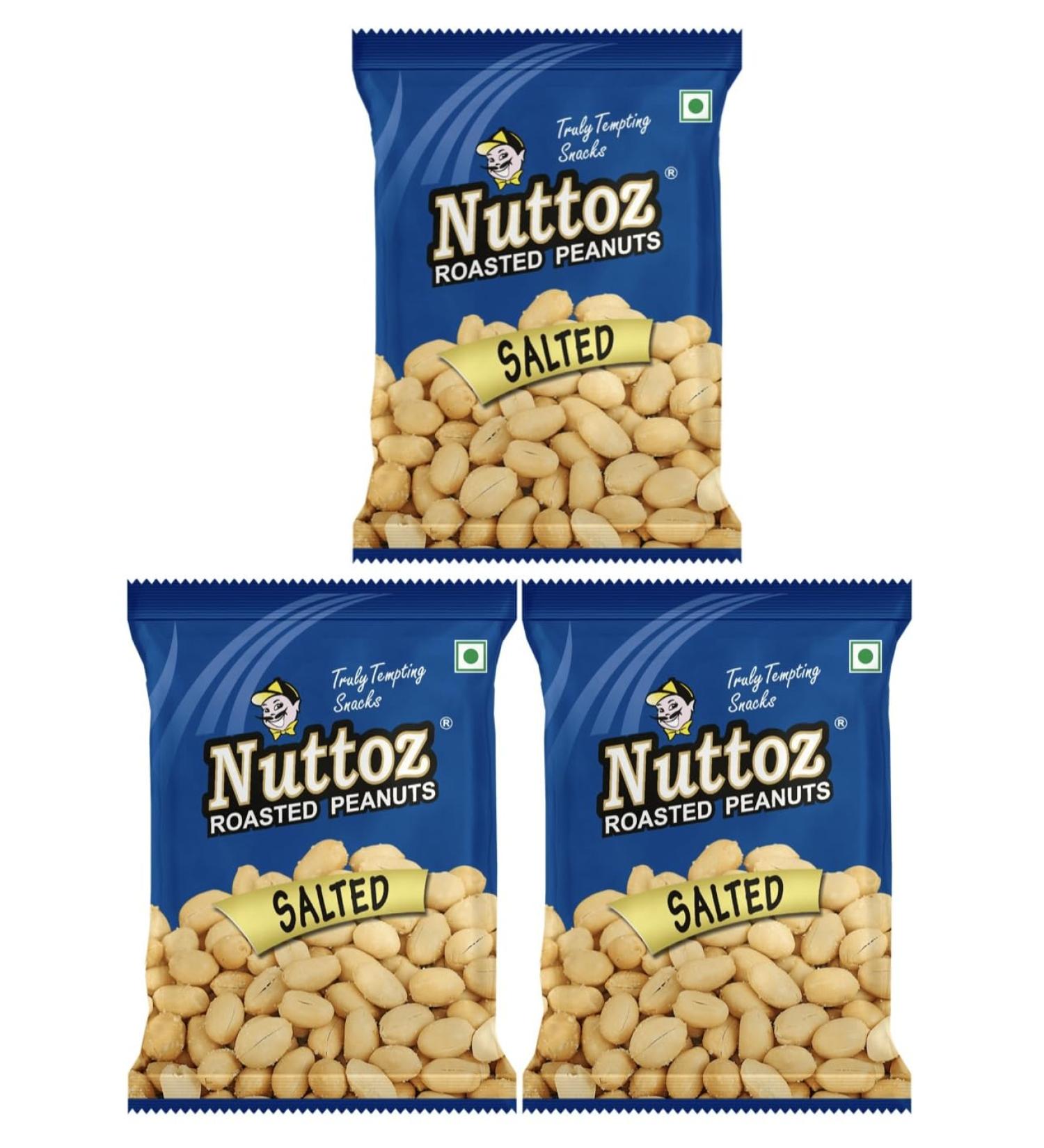 Nuttoz Roasted Salted Peanuts 160g (Pack of 3) - Buy Online on SooperMarket.com