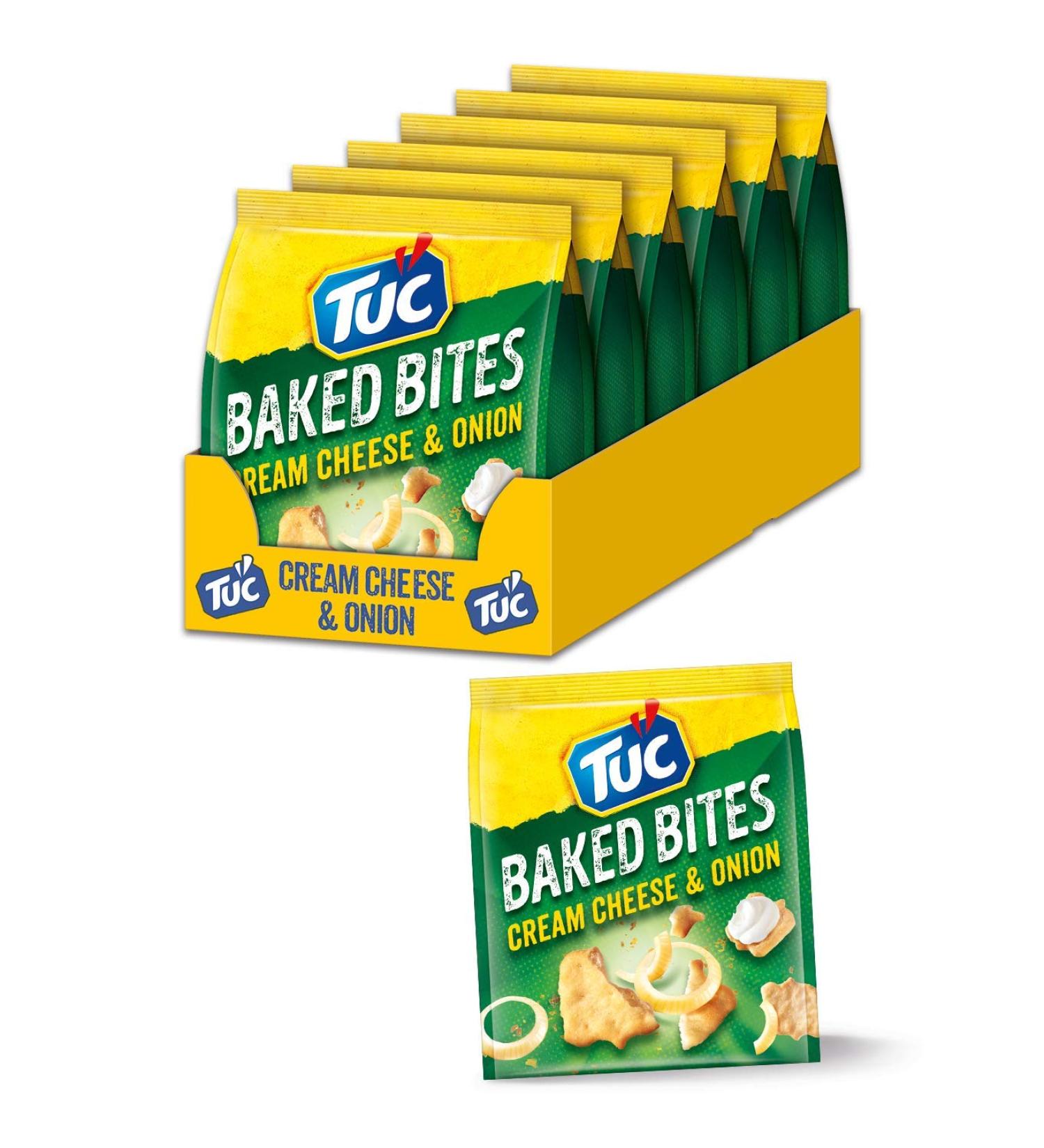 TUC Baked Bits Cream Cheese & Onion 6x110g | Salzb ck Mini-Cracker Large Pack | Sour Cream & Onion Flavor - Buy Online on SooperMarket.com