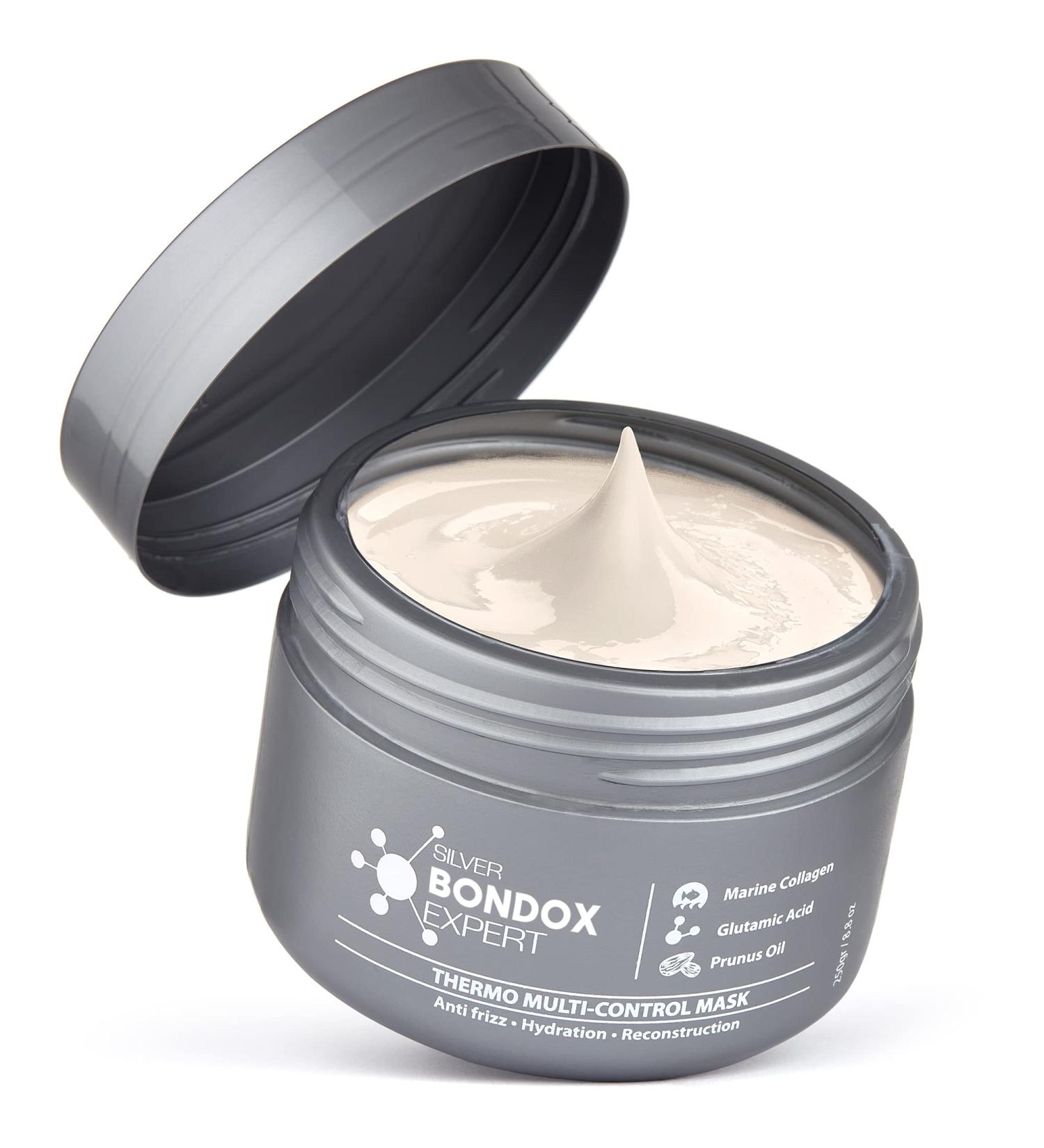 BONDOX HAIR Silver Mask 8.8 oz - Marine Collagen & Almond Oil - Formaldehyde-Free | Restores Elasticity, Softens Gray Hair - Buy Online on SooperMarket.com