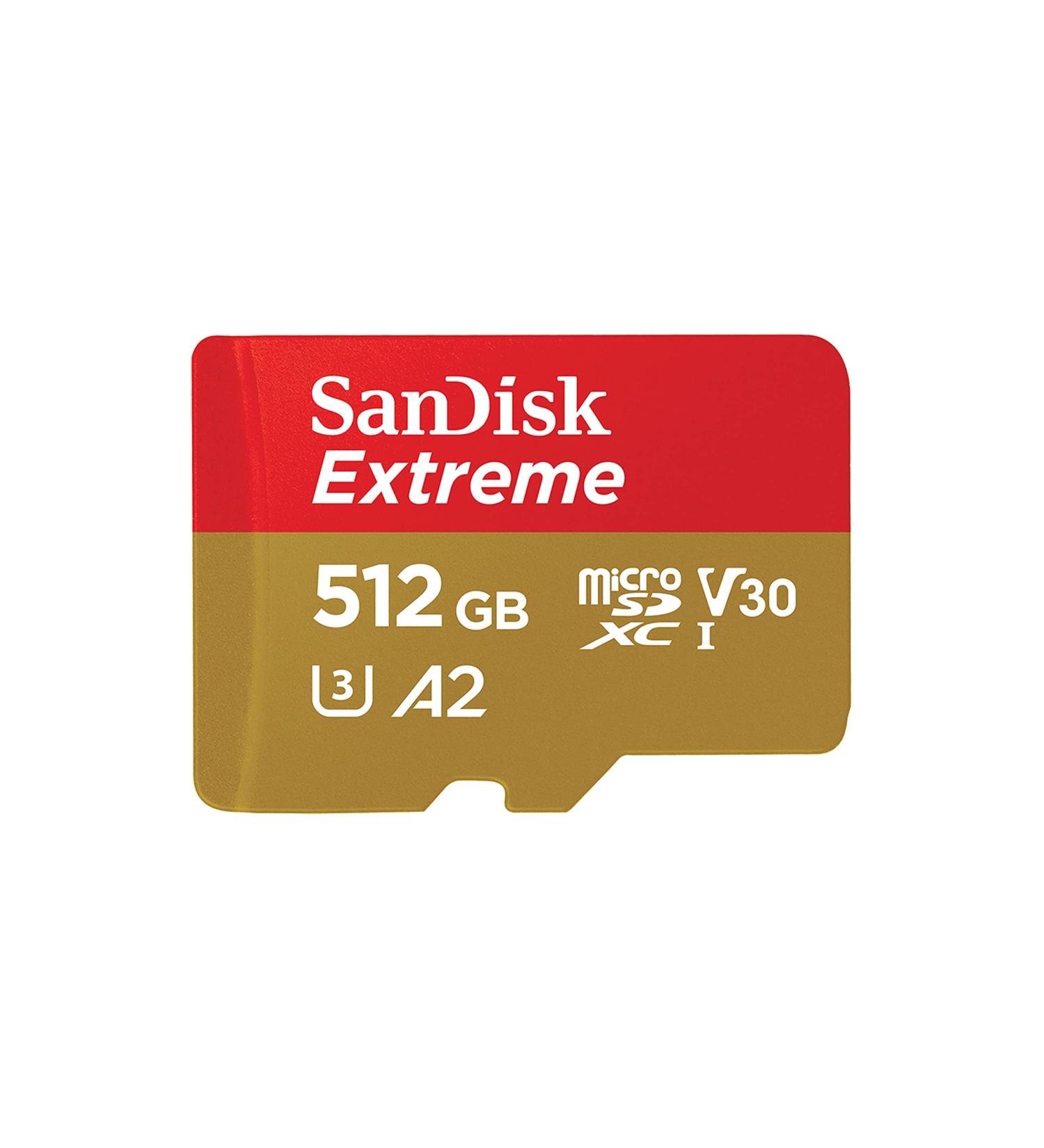 SanDisk 512GB Extreme microSDXC Memory Card - Up to 190MB/s, C10, U3, V30, 4K, 5K, A2 - SDSQXAV-512G-GN6MA - Buy Online on SooperMarket.com