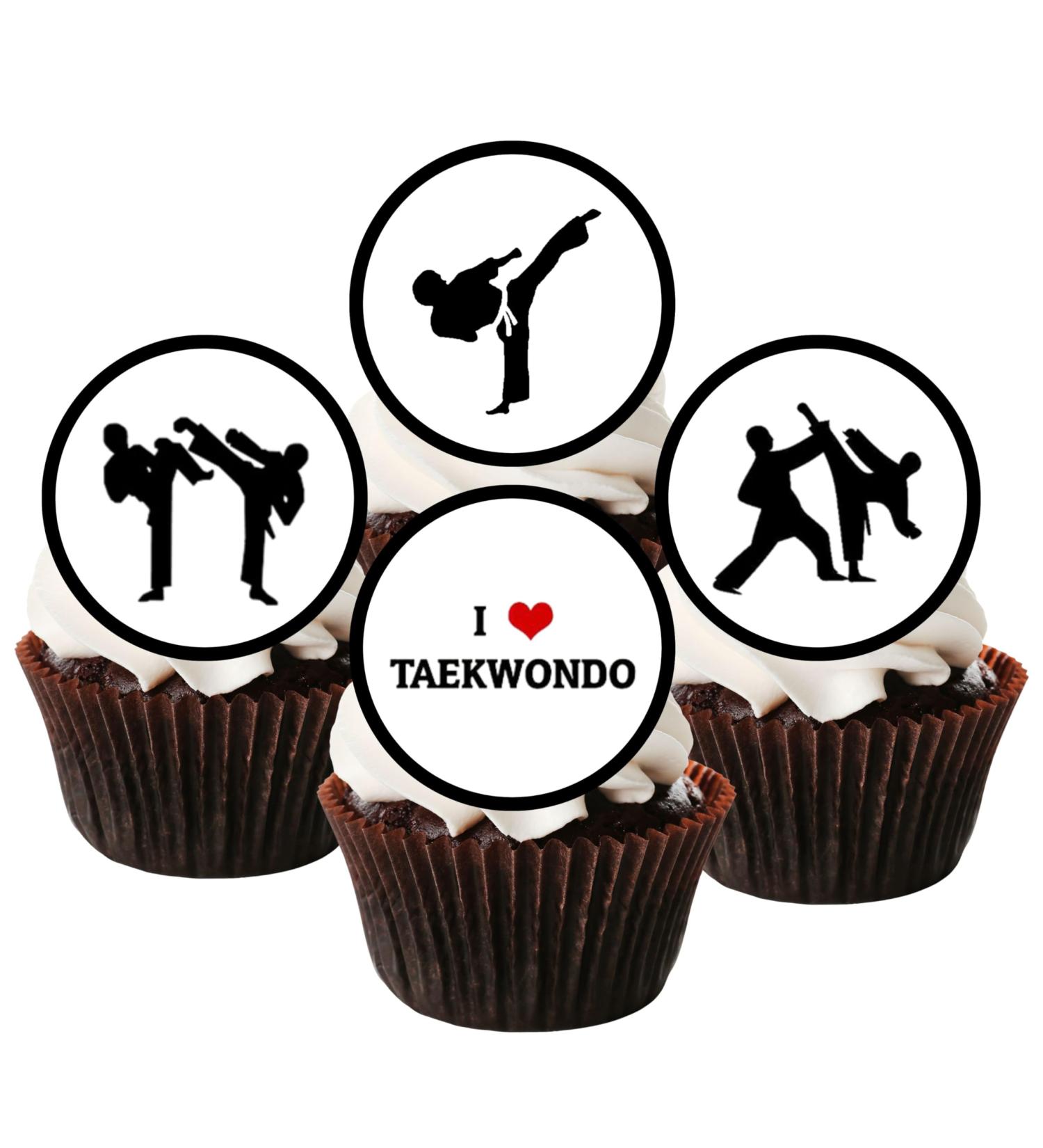 24 Edible Taekwondo Cupcake Toppers Martial Arts Cake Decorations Karate Gifts Jiu Jitsu Gifts Ninja Cake Toppers Judo Gifts Taekwondo Gifts Taekwondo Cupcake Decorations Karate Kids - Buy Online on SooperMarket.com