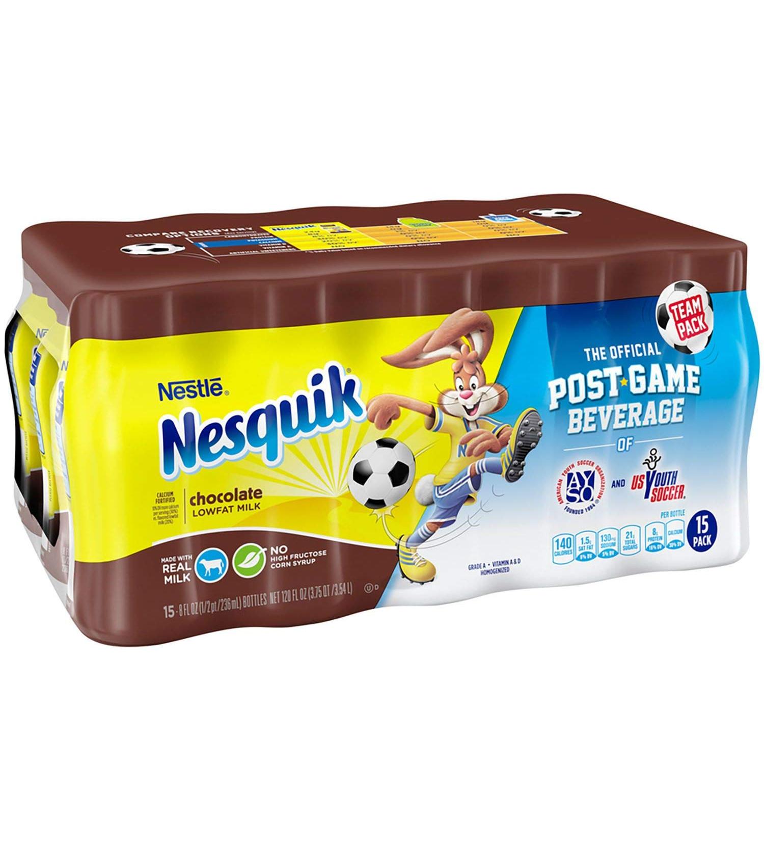 Nesquik Chocolate Low Fat Milk 8oz Bottles 15pk - Pack of 15 - Buy Online on SooperMarket.com