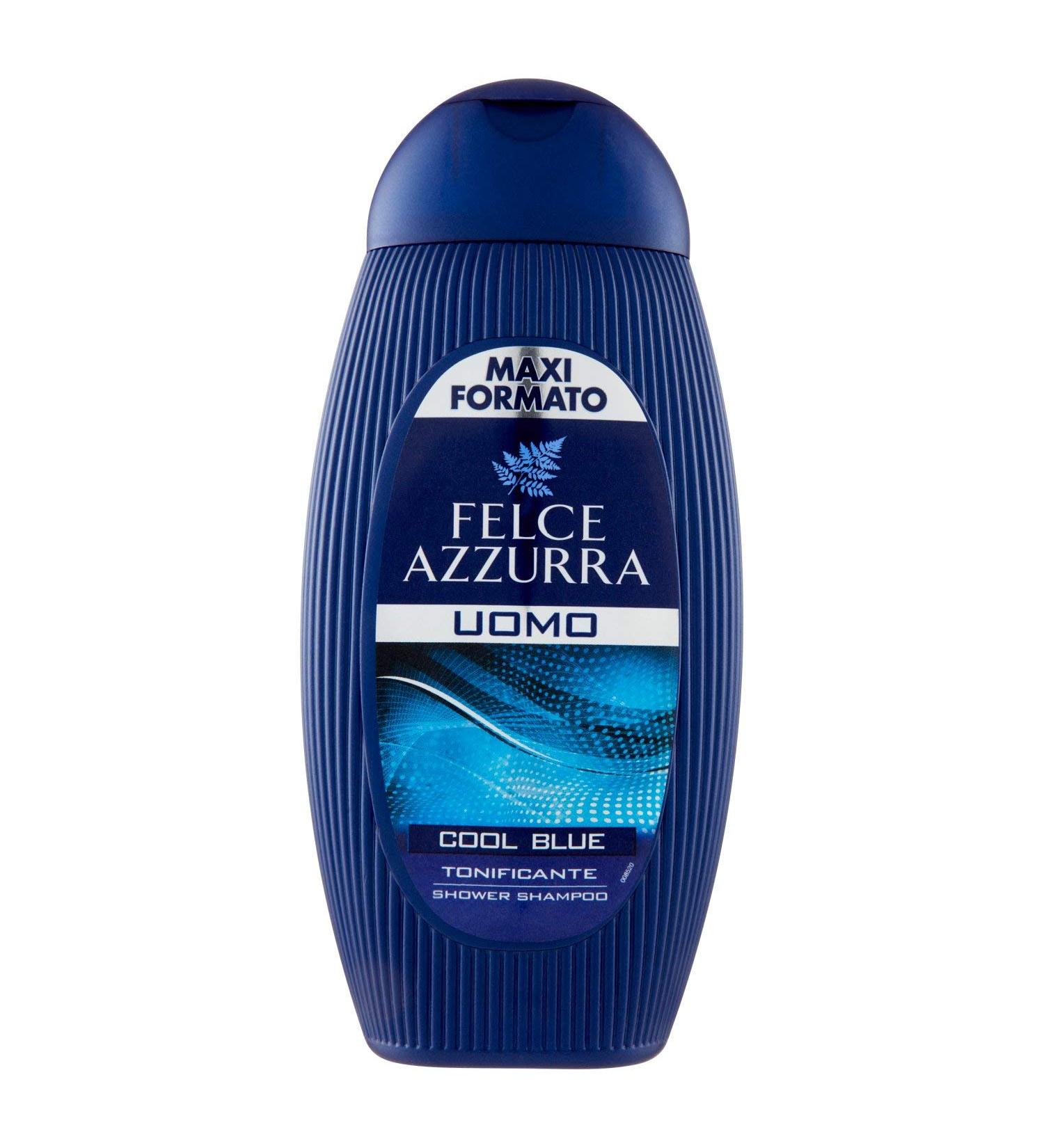 Felce Azzurra Men's Cool Blue Shower Gel & Shampoo 250+150ml - Refreshing Cleanse for All Skin Types - Buy Online on SooperMarket.com