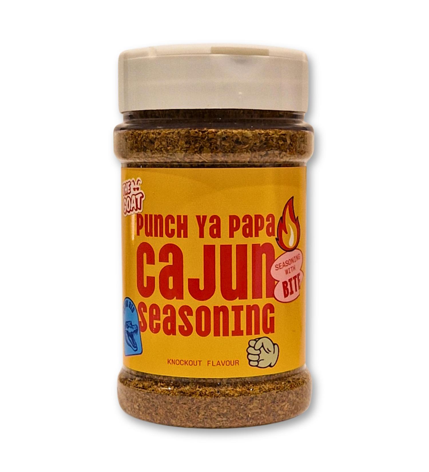 Punch Ya Papa Cajun Seasoning Blend - Jumbo 120g Shaker: All-Purpose Cajun Spice Mix made in the UK Ideal for Seafood Boil BBQ Meat Veggies Fish Louisiana Style Dry Marinade - The GOAT. - Buy Online on SooperMarket.com