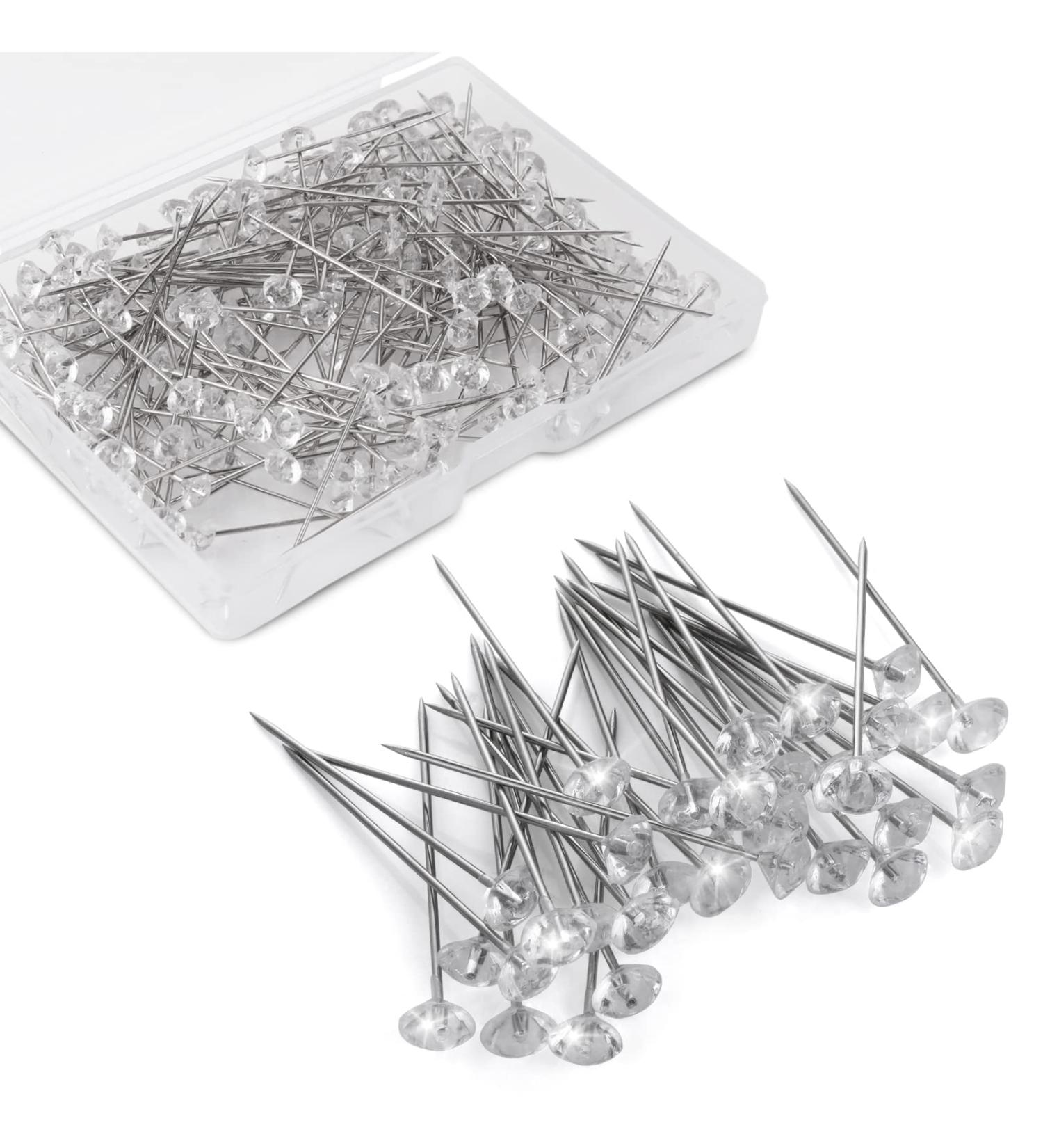 200 Pieces 1.5 Inch Crystal Diamond Head Pins for Corsages and Wedding Decorations - Buy Online on SooperMarket.com