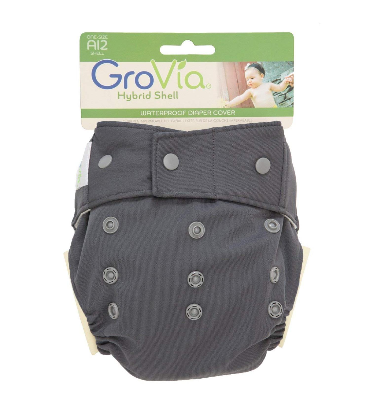 GroVia Reusable Hybrid Cloth Diaper Snap Shell - One Size Cloud | Eco-Friendly Baby Diaper Cover - Buy Online on SooperMarket.com