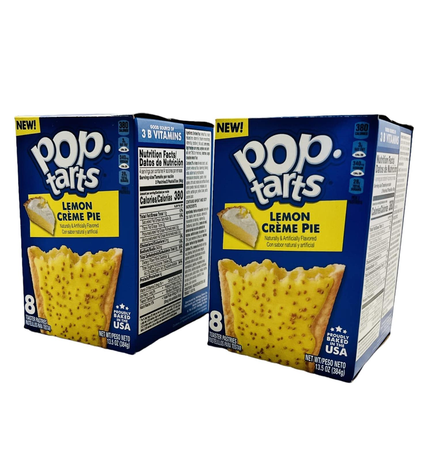Pop Tart 2 Pack: Lemon Creme Pie Pop Tarts (Includes Two 13.5 oz Boxes of Lemon Cream Pie Pop Tarts for a total of 16 Toasted Pastries) 1 Count (Pack of 1) - Buy Online on SooperMarket.com