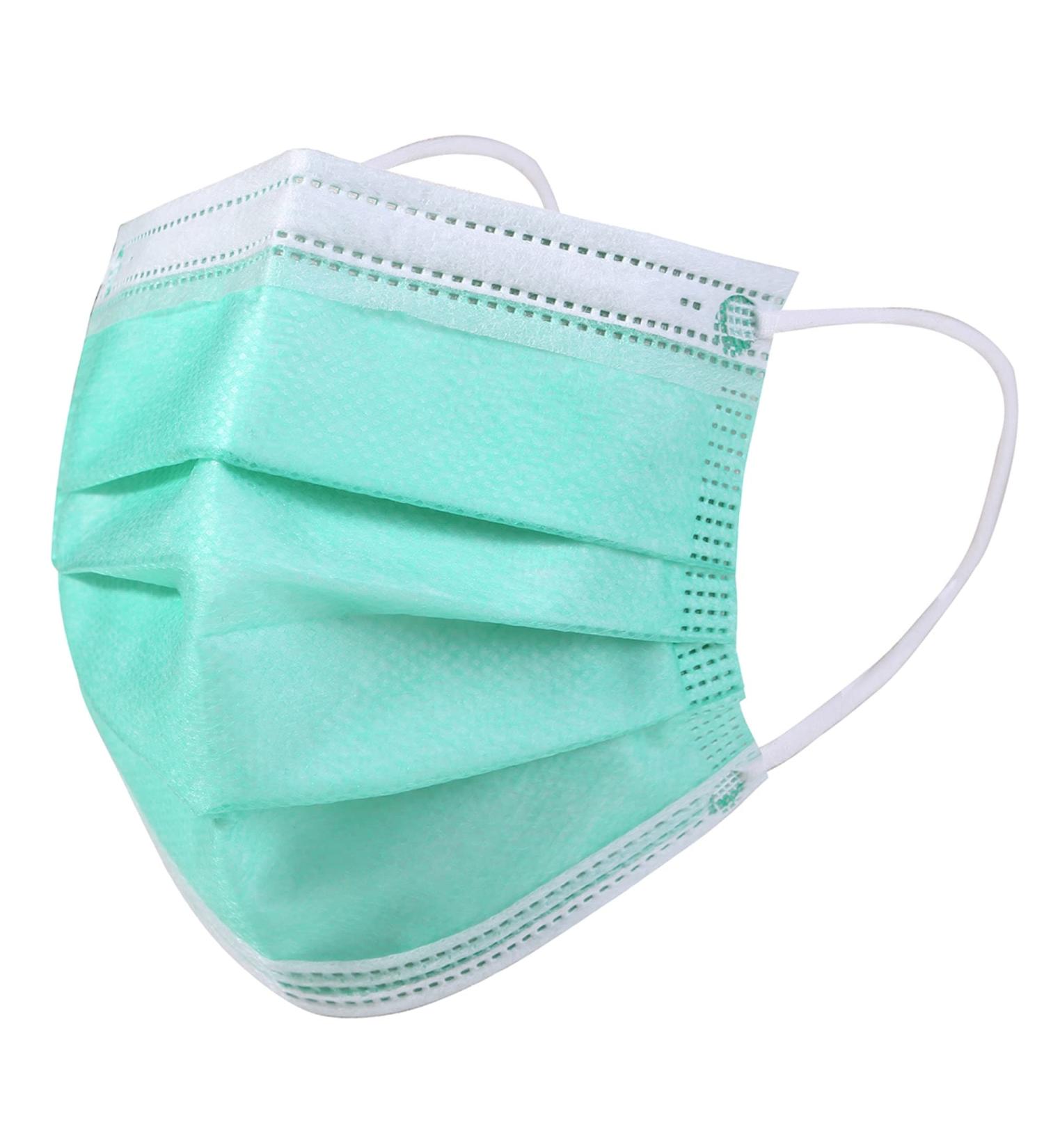 Kata 3-Ply Pleated Disposable Children's Face Masks - Green One Size Box of 50 - International Shipping Available - Buy Online on SooperMarket.com