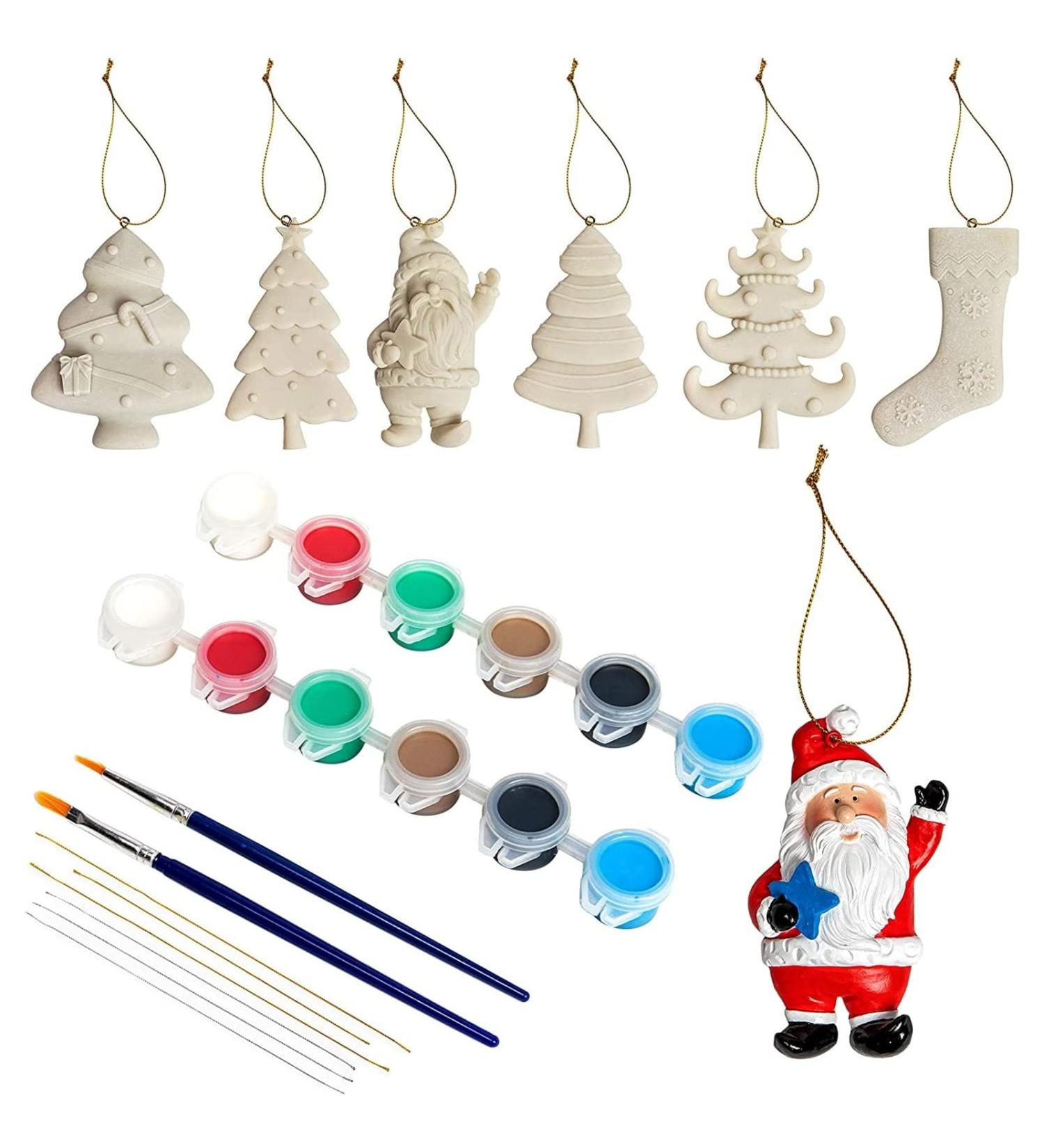 Kid-Friendly DIY Ceramics: Paint Your Own Christmas Ornaments Set | 26 Pieces - Buy Online on SooperMarket.com