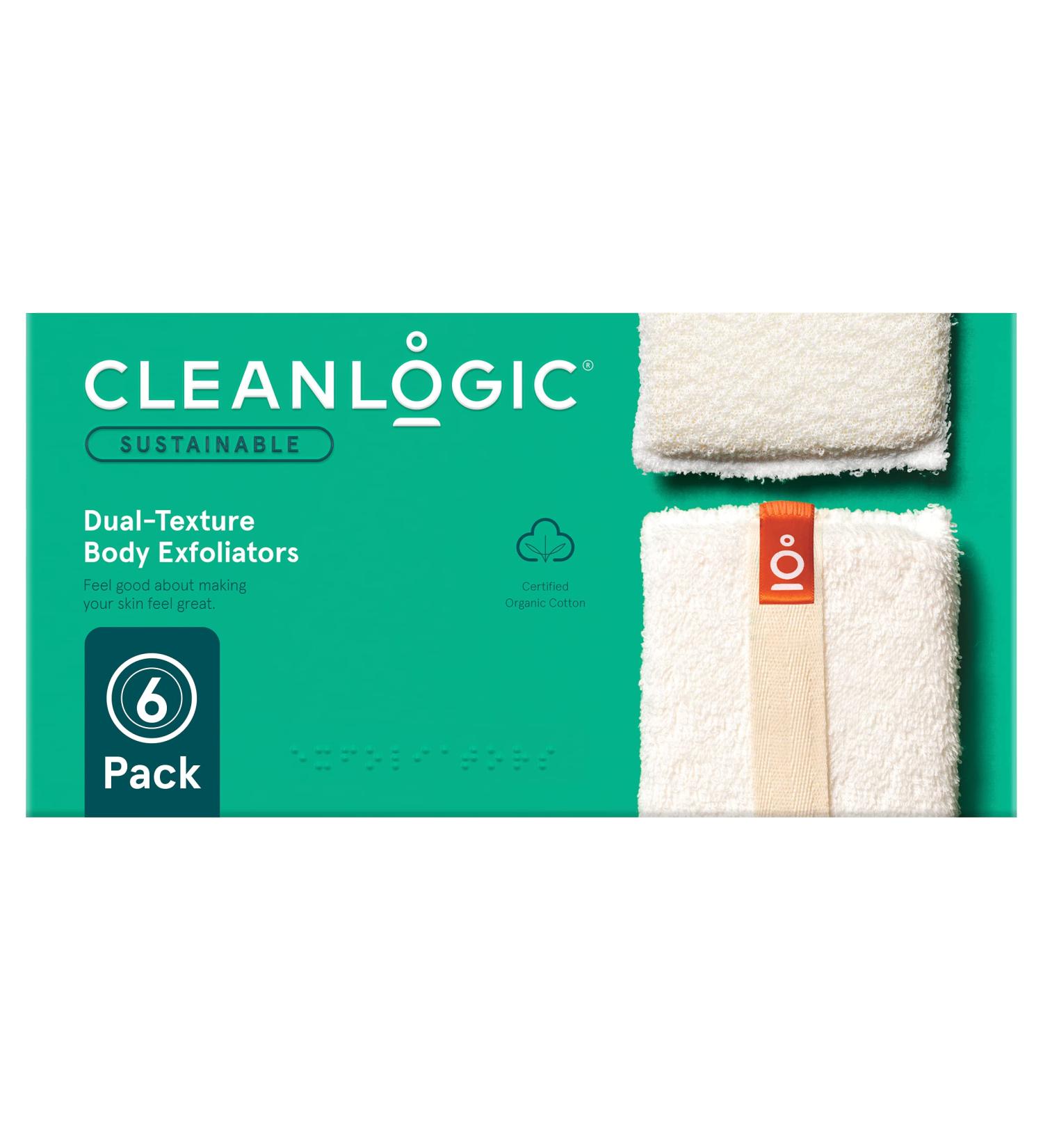 Cleanlogic Organic Cotton Exfoliating Body Scrubbers - 6 Count - Buy Online on SooperMarket.com