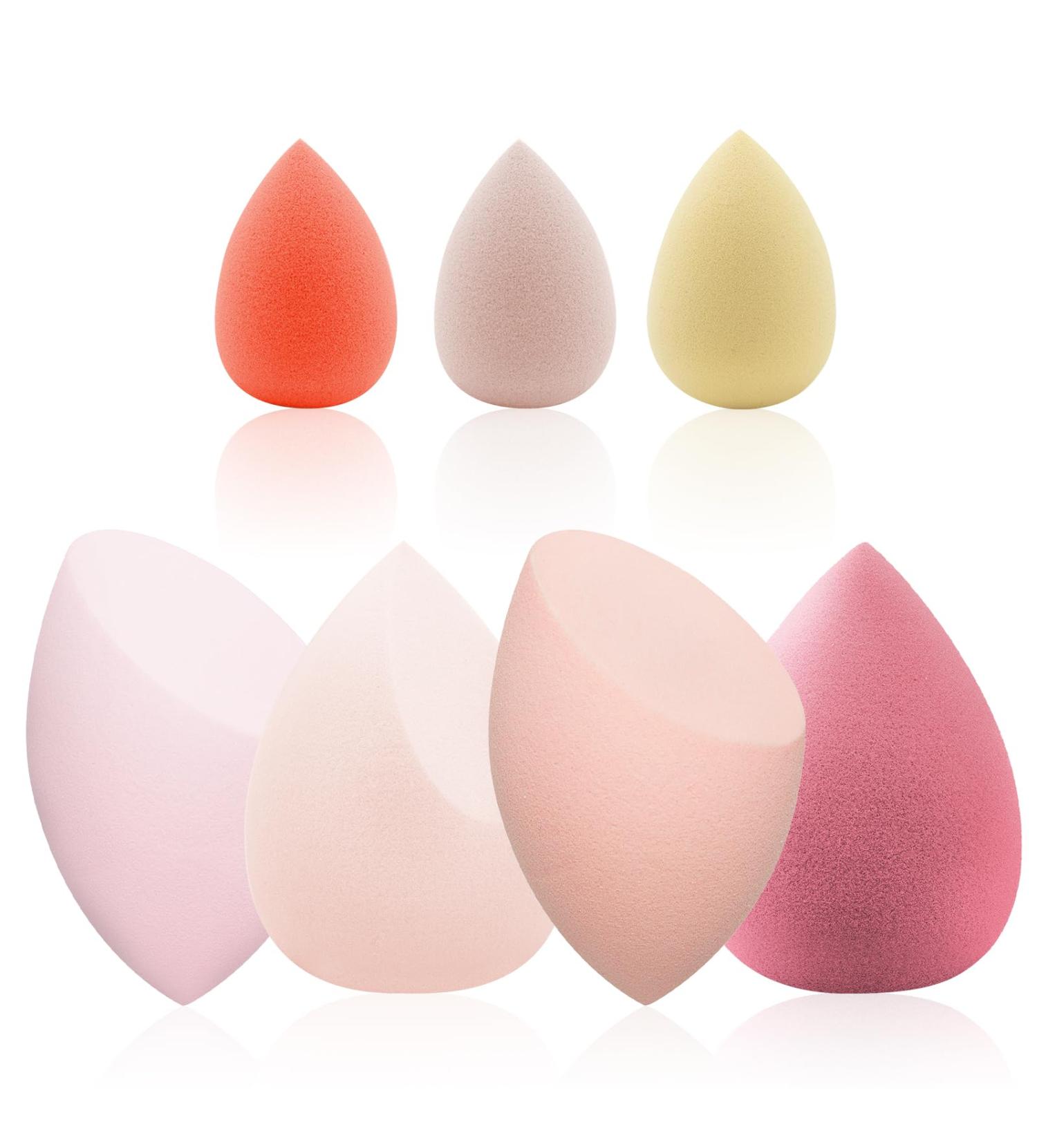 7 PCs Multi-Colored Makeup Sponge Set - Beauty Blenders & Mini Sponges for Flawless Foundation & Cream Application | International Shipping - Buy Online on SooperMarket.com