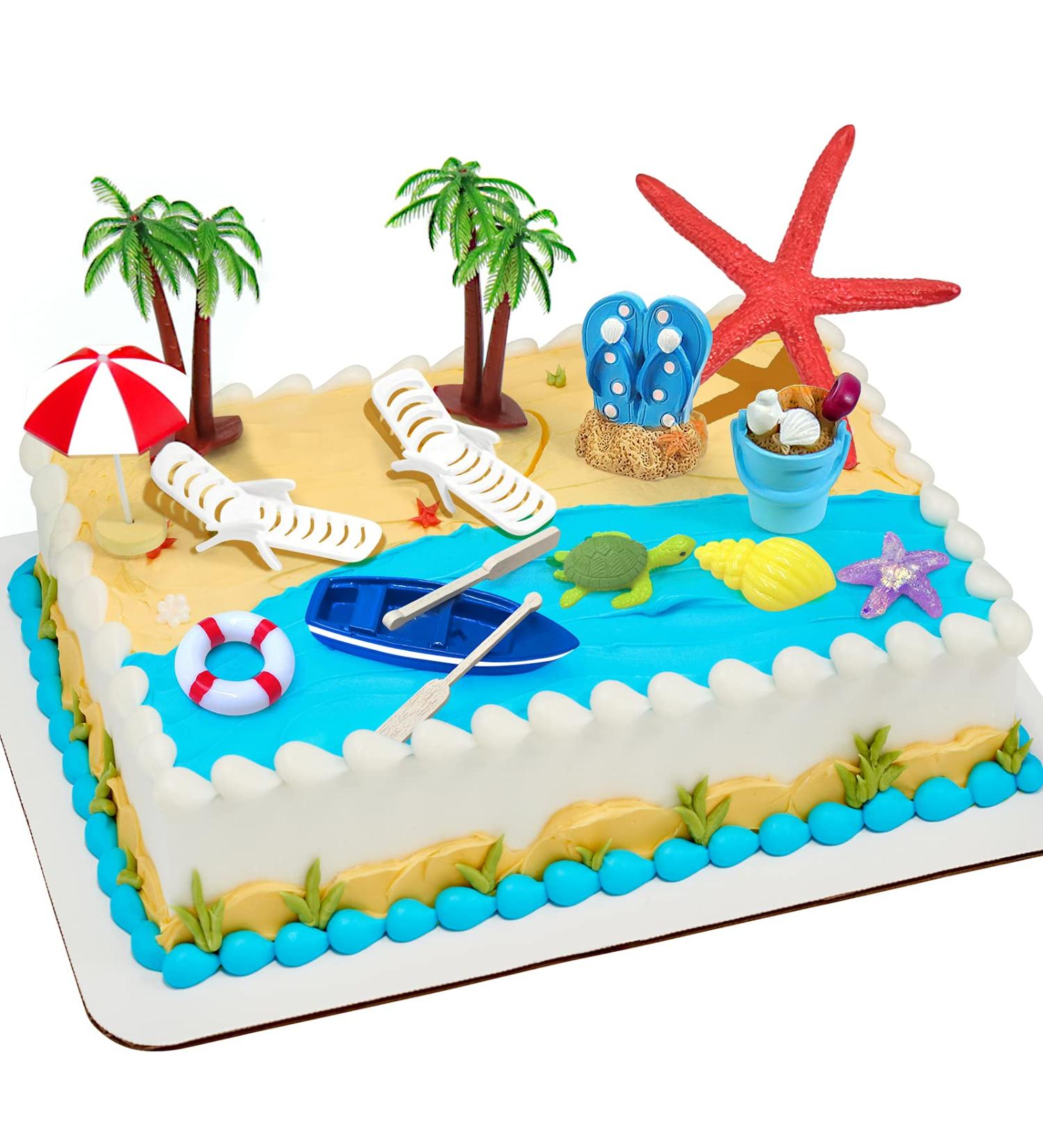 Beach Chair Umbrella Cake Decoration  15Pieces Summer Ocean Cake Toppers  Tropical Hawaiian Aloha Luau Theme Party Decorations Supplies for Pool Party Birthday Wedding Baby Shower - Buy Online on SooperMarket.com
