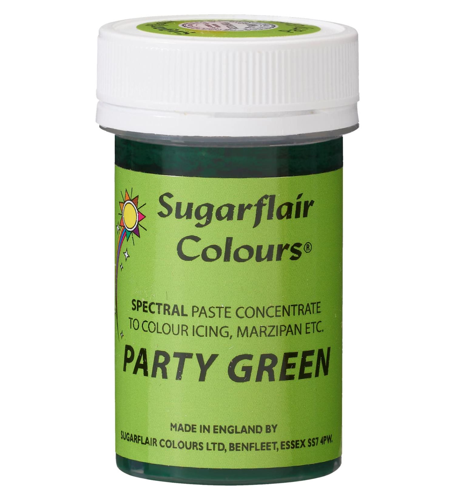 Sugarflair Party Green Spectral Food Colouring Paste - 25g | Highly Concentrated for Sugar Pastes, Buttercream, Royal Icing | Vibrant Dye - Buy Online on SooperMarket.com