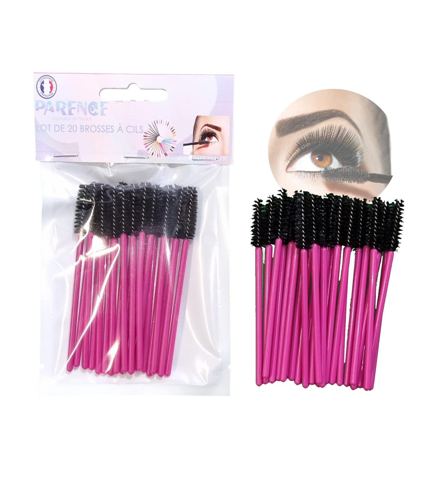 Parence Eyelash Brushes - 20 Pack Premium Soft Fiber Washable & Half-Reusable Mascara & Eyebrow Applicators in Violet & Black - Buy Online on SooperMarket.com