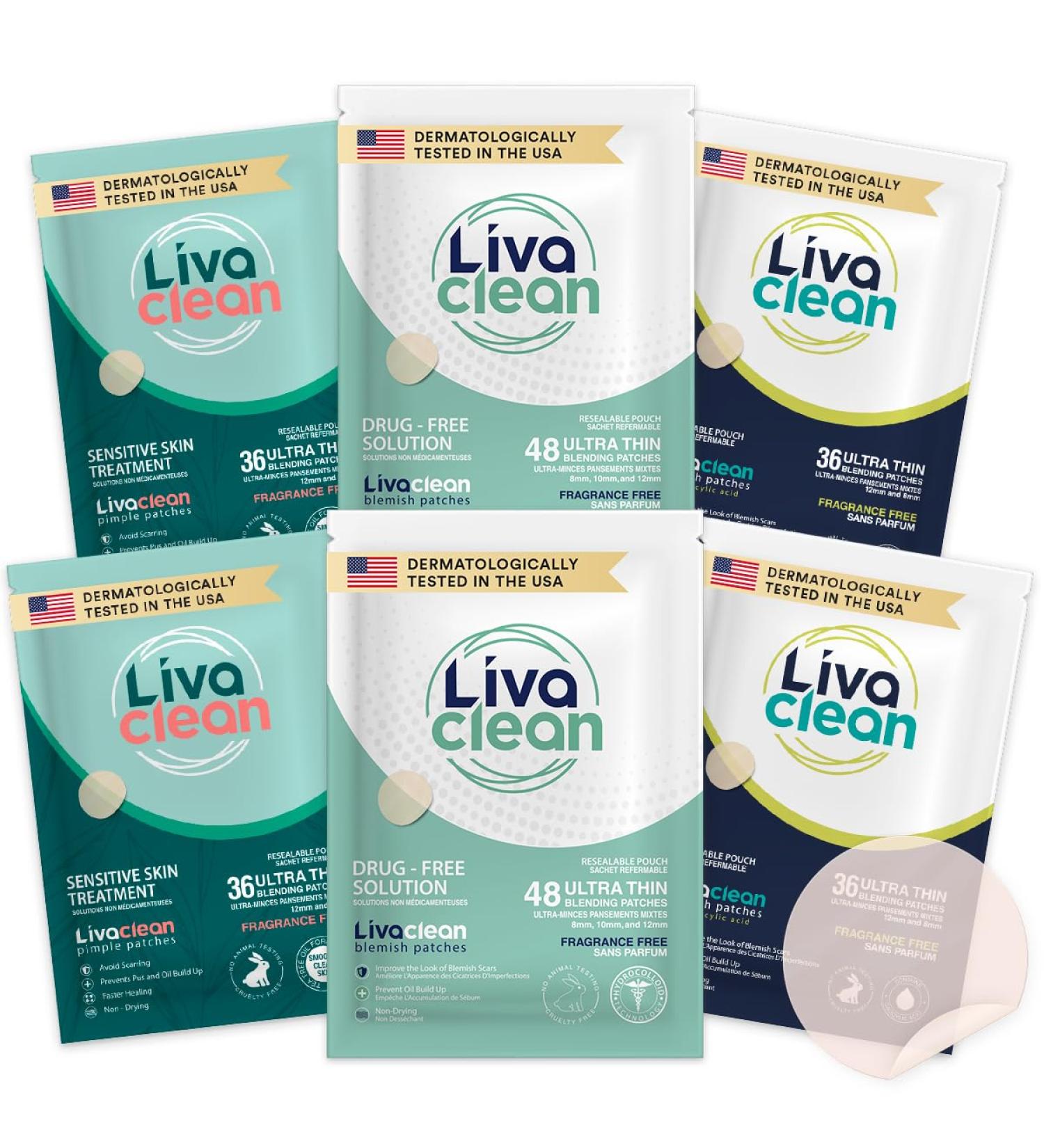 Livaclean (240 Count 6 Pack) Mixed bundle of Regular (96) Salicylic Acid (72) and T.Tree (72) Hydrocolloid Patches 6 Pack - 240 Count - Buy Online on SooperMarket.com