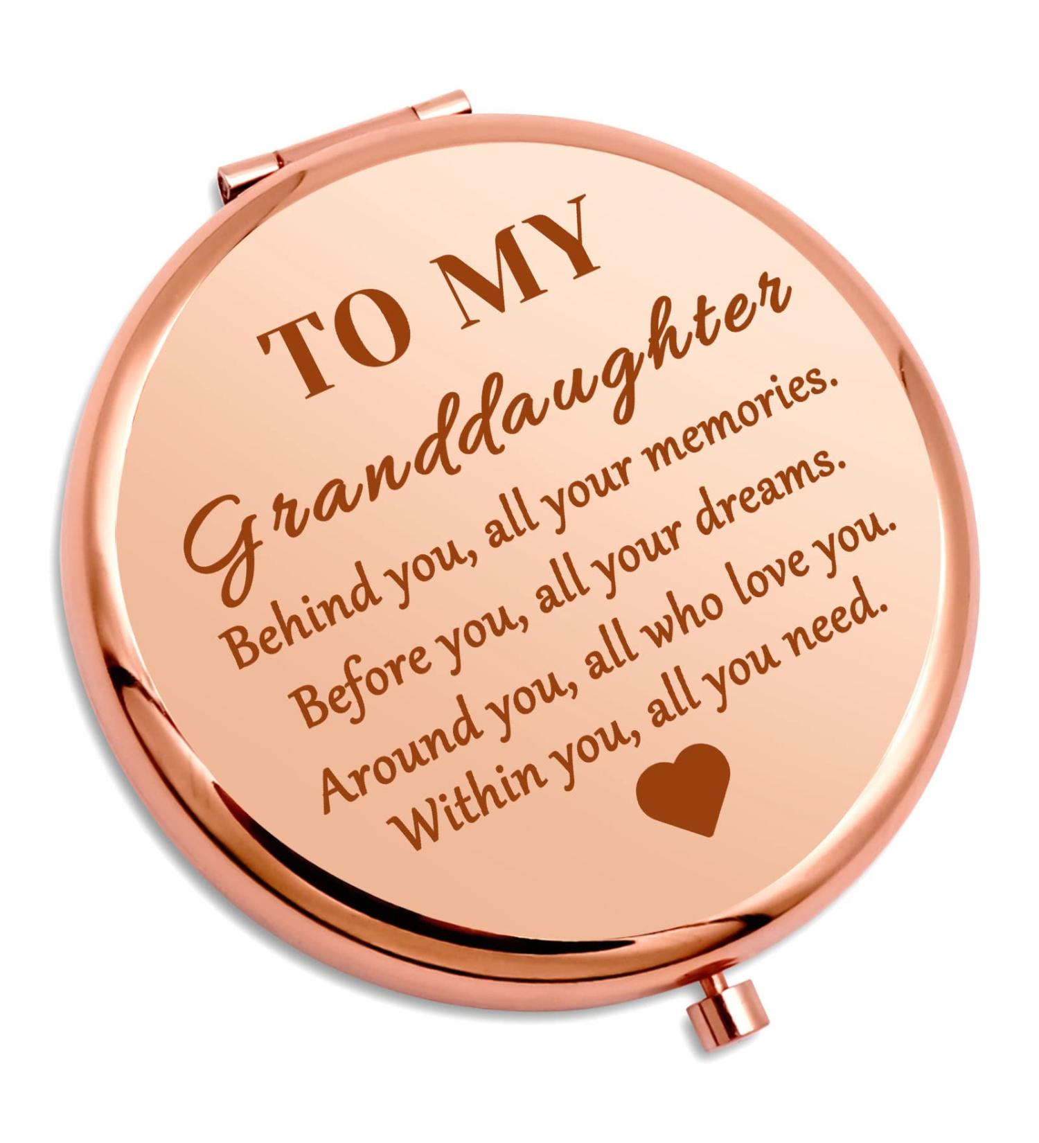 Granddaughter Gifts: Inspirational Compact Mirror from Grandma & Grandpa - Encouragement Gift for Teenage Girls | Best Birthday & Graduation Gift - Buy Online on SooperMarket.com