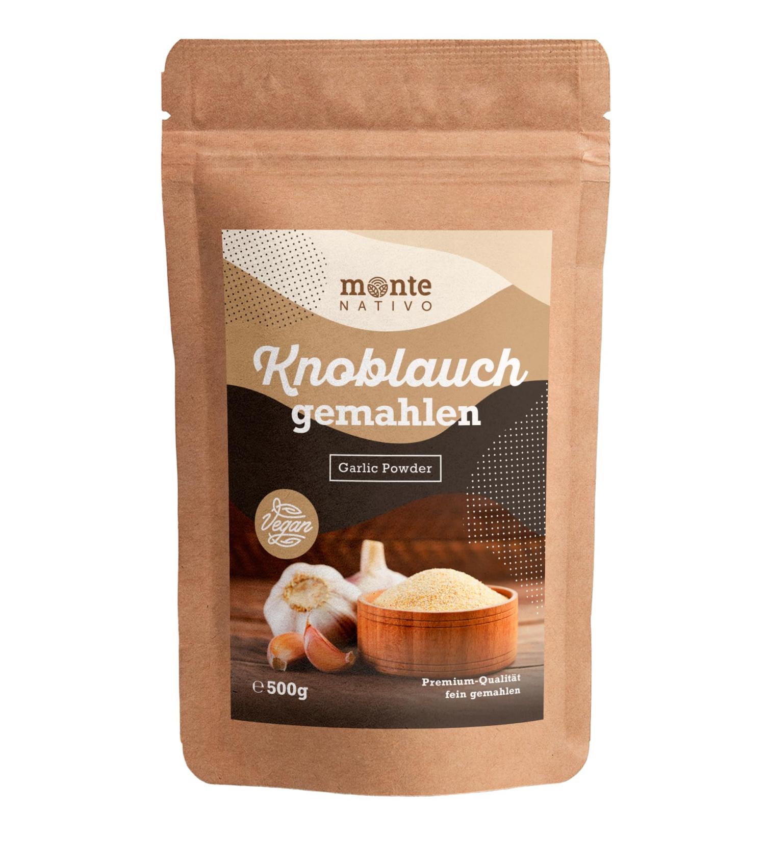 Buy Monte Nativo Garlic Powder 500g - Pure & Aromatic Spice for Cooking - Additive-Free Allium Sativum Granulate - Buy Online on SooperMarket.com