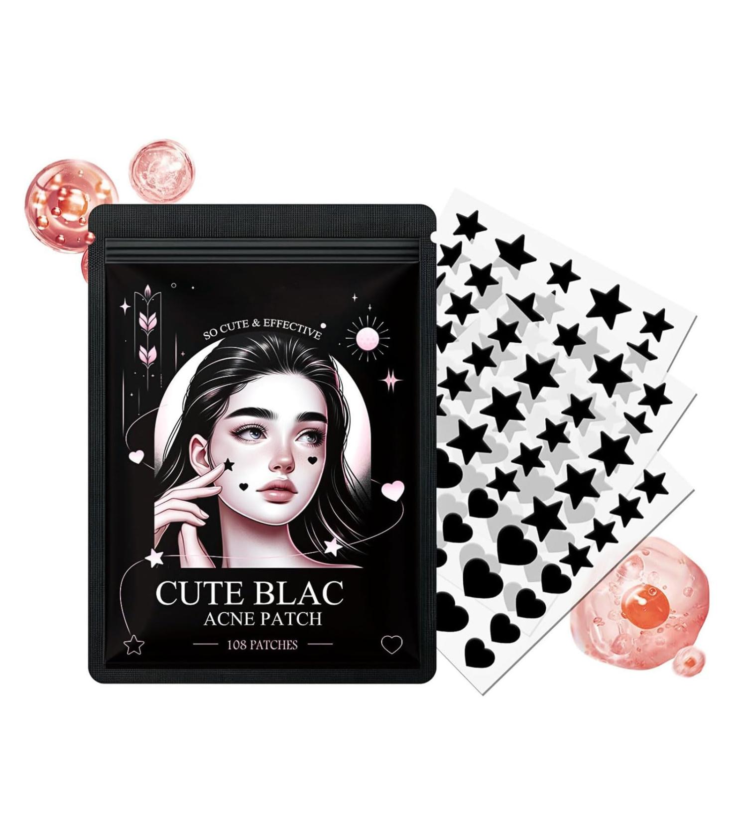 Shefave Pimple Patch 108pcs - Cute Black Acne Patches for Day & Night Care | Hydrocolloid Facial Treatment for Fast Pimple Relief - Buy Online on SooperMarket.com