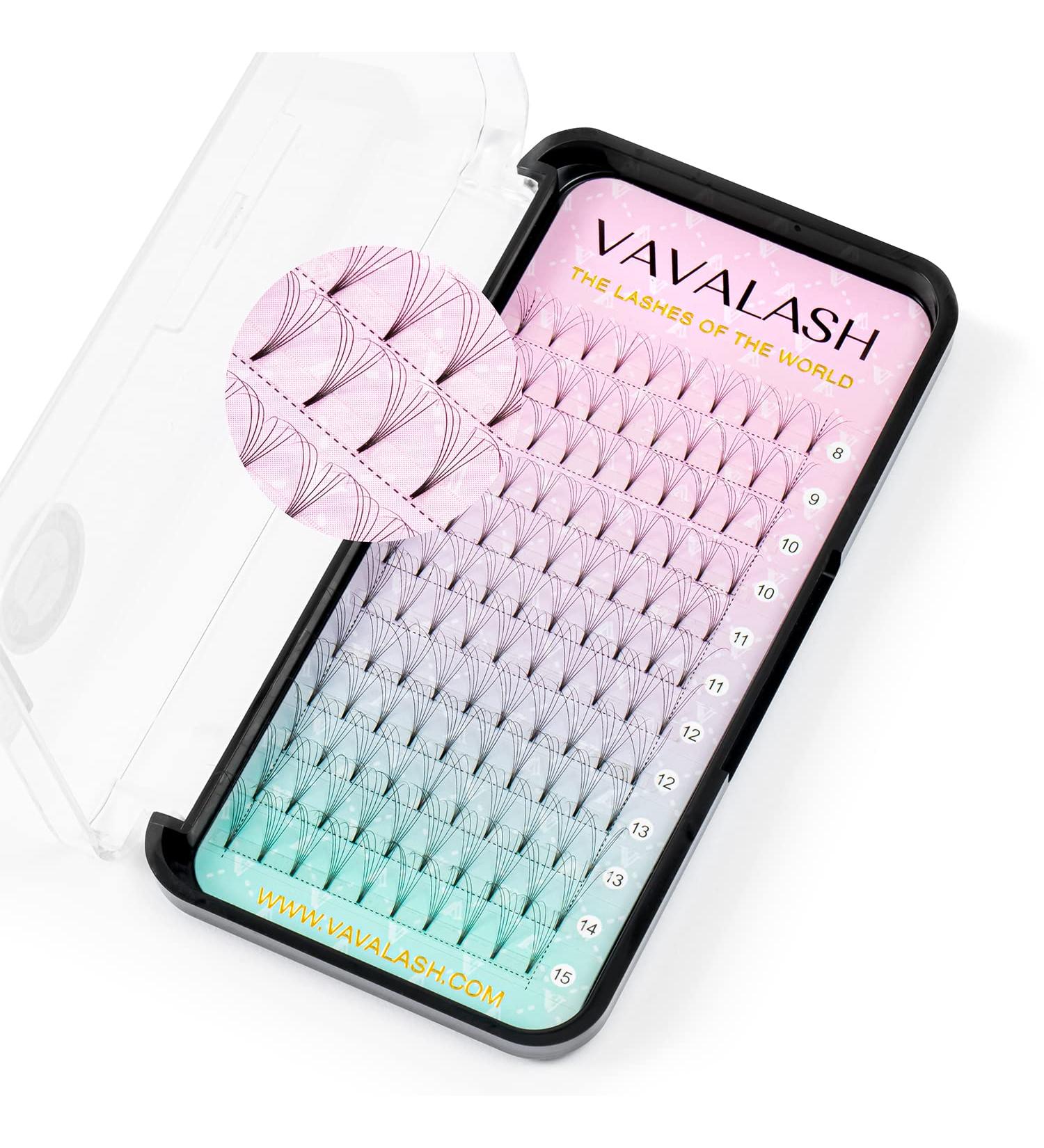 6D Russian Volume Pre-Fanned Lash Extensions 0.10 Thickness 14mm - Short Stem Heat Bonded Fans | Eyelash Extension Supplies - Buy Online on SooperMarket.com