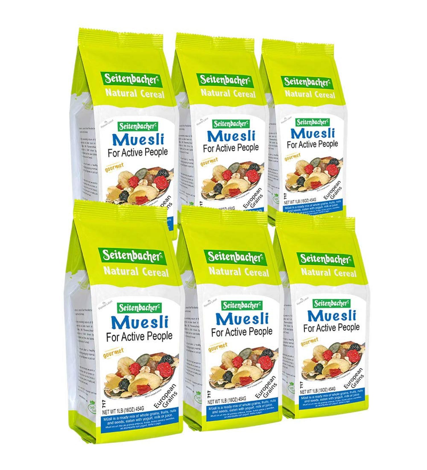 Seitenbacher Muesli Cereal #3 Fruit Mix 16oz (Pack of 6) - Energizing Breakfast for Active People - Buy Online on SooperMarket.com