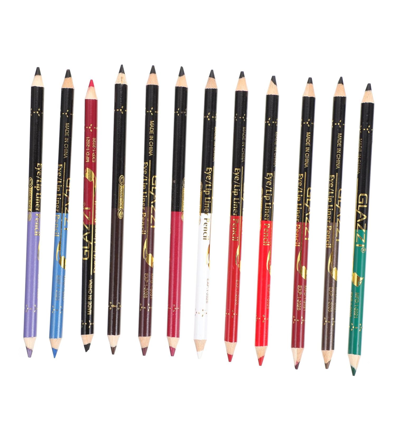 PLAFOPE 12pcs Lip Liner Eyeliner Makeup Lipliner Eyebrow Brush Angled Eye Shadow Pencils Lip Pencil Wooden - Buy Online on SooperMarket.com