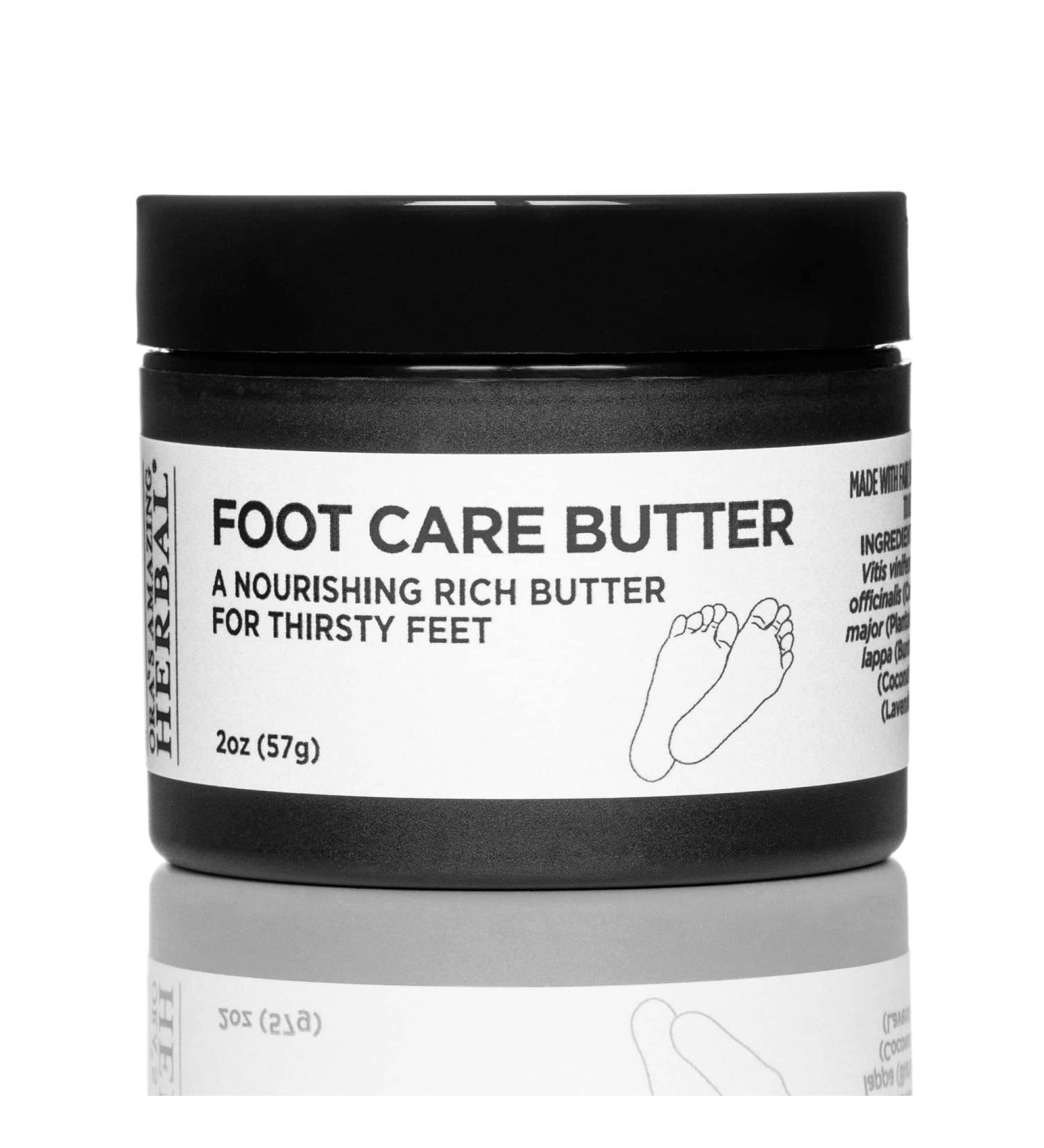 Foot Care Butter & Heel Balm - Lavender Tea Tree & Peppermint Repair Cream for Dry Cracked Heels Eco-Friendly 100% Recycled Plastic Jar | Ora's Amazing Herbal - 2 oz - Buy Online on SooperMarket.com