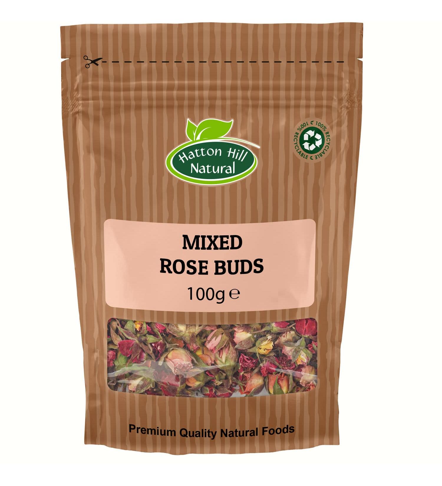 Dried Edible Mixed Rose Buds 100g by Hatton Hill