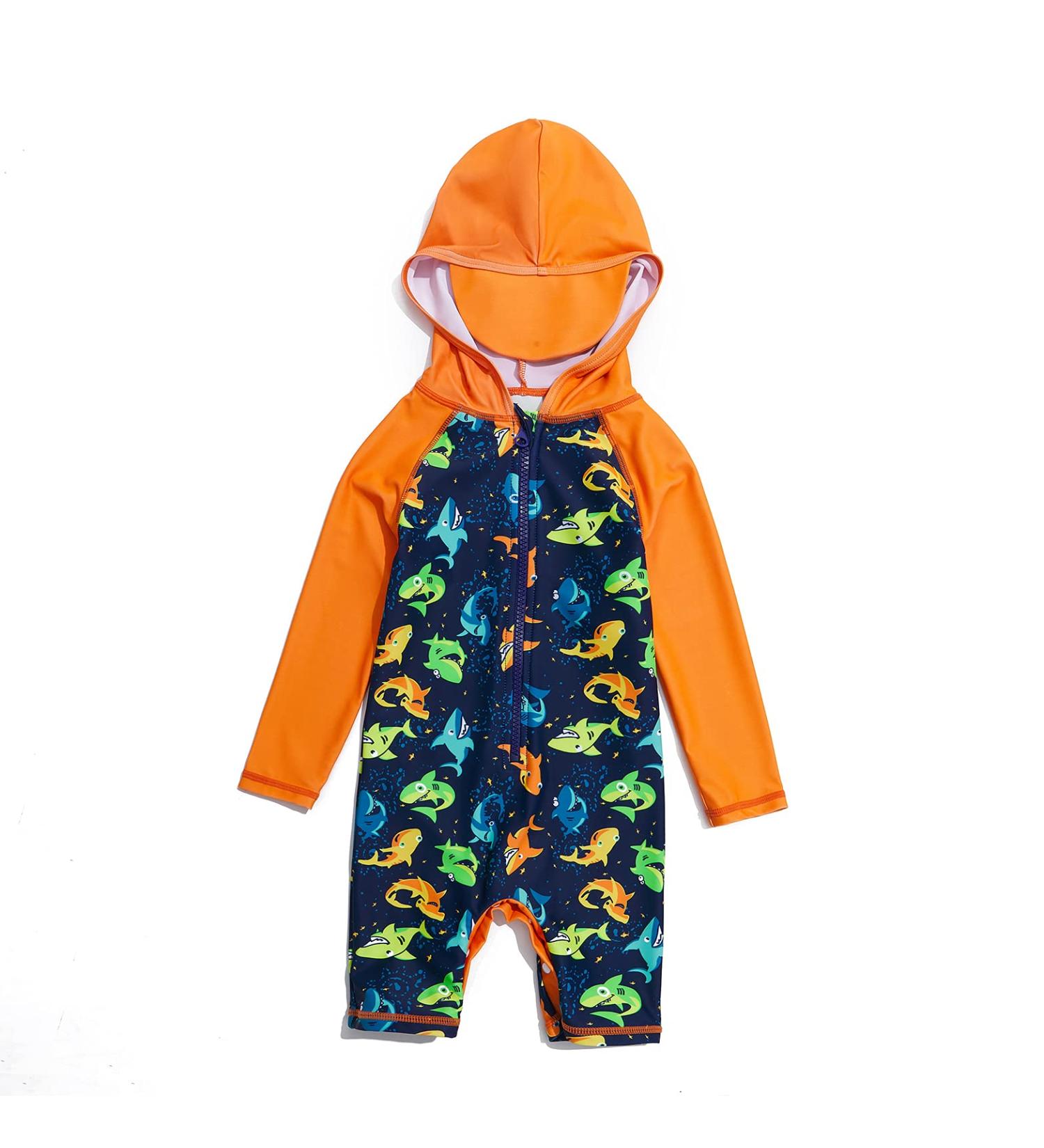 BONVERANO Baby Boys Swimsuit 12-18 Months | Colorful Shark One Piece Swimwear with UPF 50 - Buy Online on SooperMarket.com