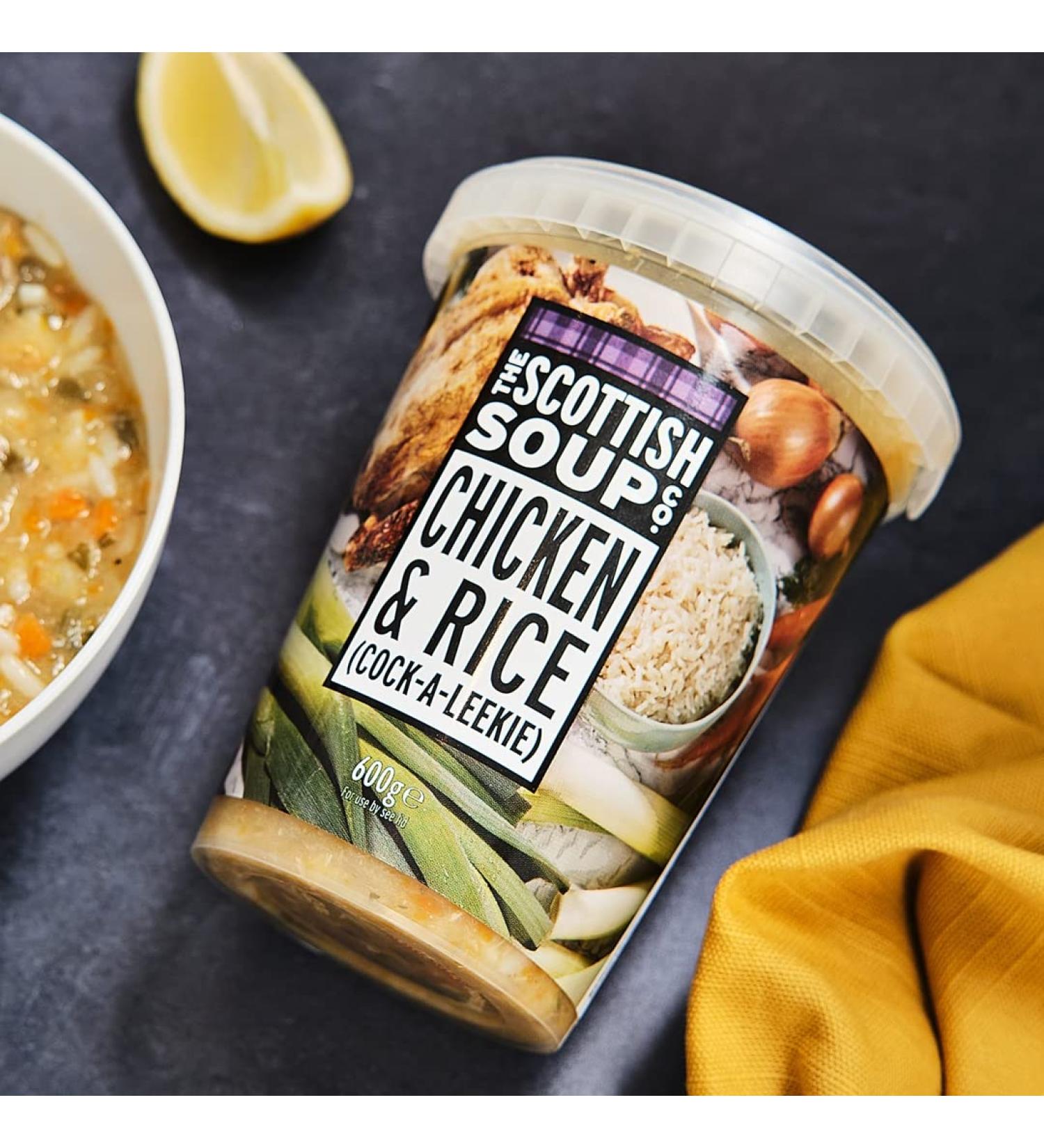 The Scottish Soup Company - Chicken & Rice Chilled Soup - 600g Tub x 4 Chciken & rice / cock-a-leekie 150 g (Pack of 4) - Buy Online on SooperMarket.com