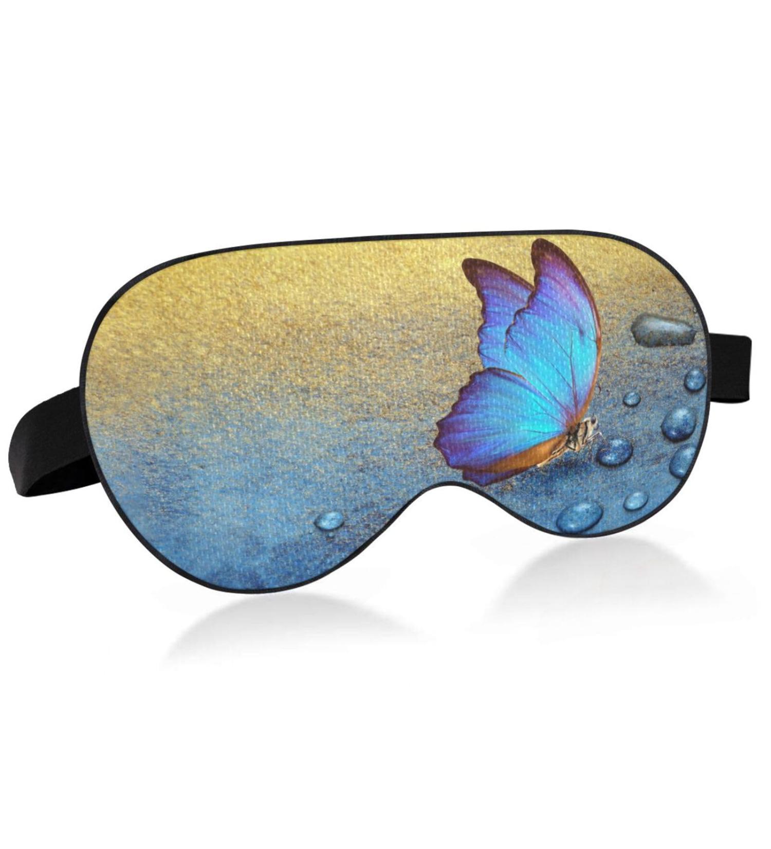Haskirky Light Blocking Eye Mask - Adjustable Unisex Travel Accessory for Deep Sleep and Meditation - Breathable Comfort in Bright Blue - Buy Online on SooperMarket.com