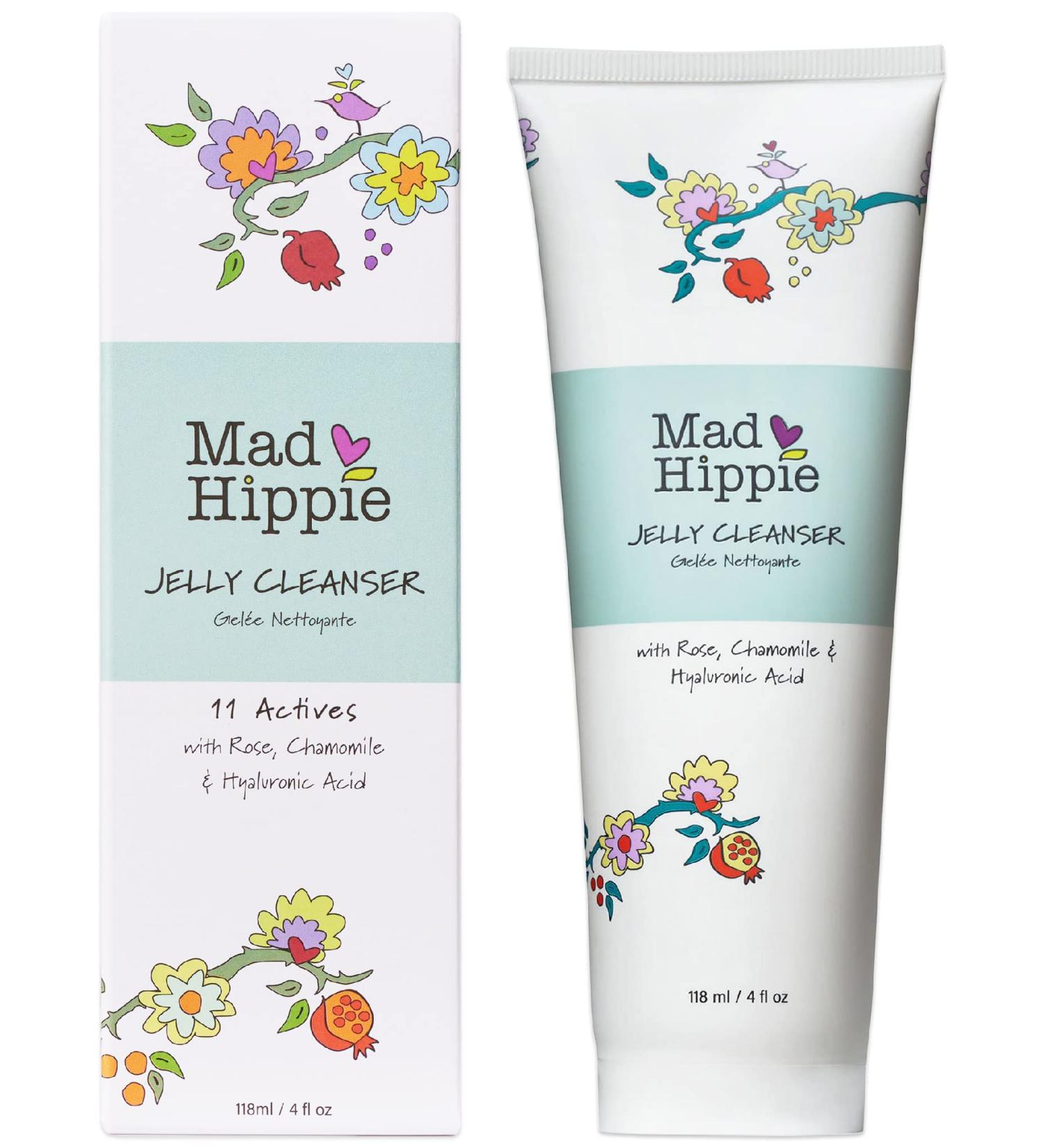 Mad Hippie Jelly Cleanser 4oz - Vegan Hydrating Face Wash with Hyaluronic Acid for Normal/Dry Skin - Removes Makeup & Sunscreen - Natural Plant Based Ingredients - Buy Online on SooperMarket.com