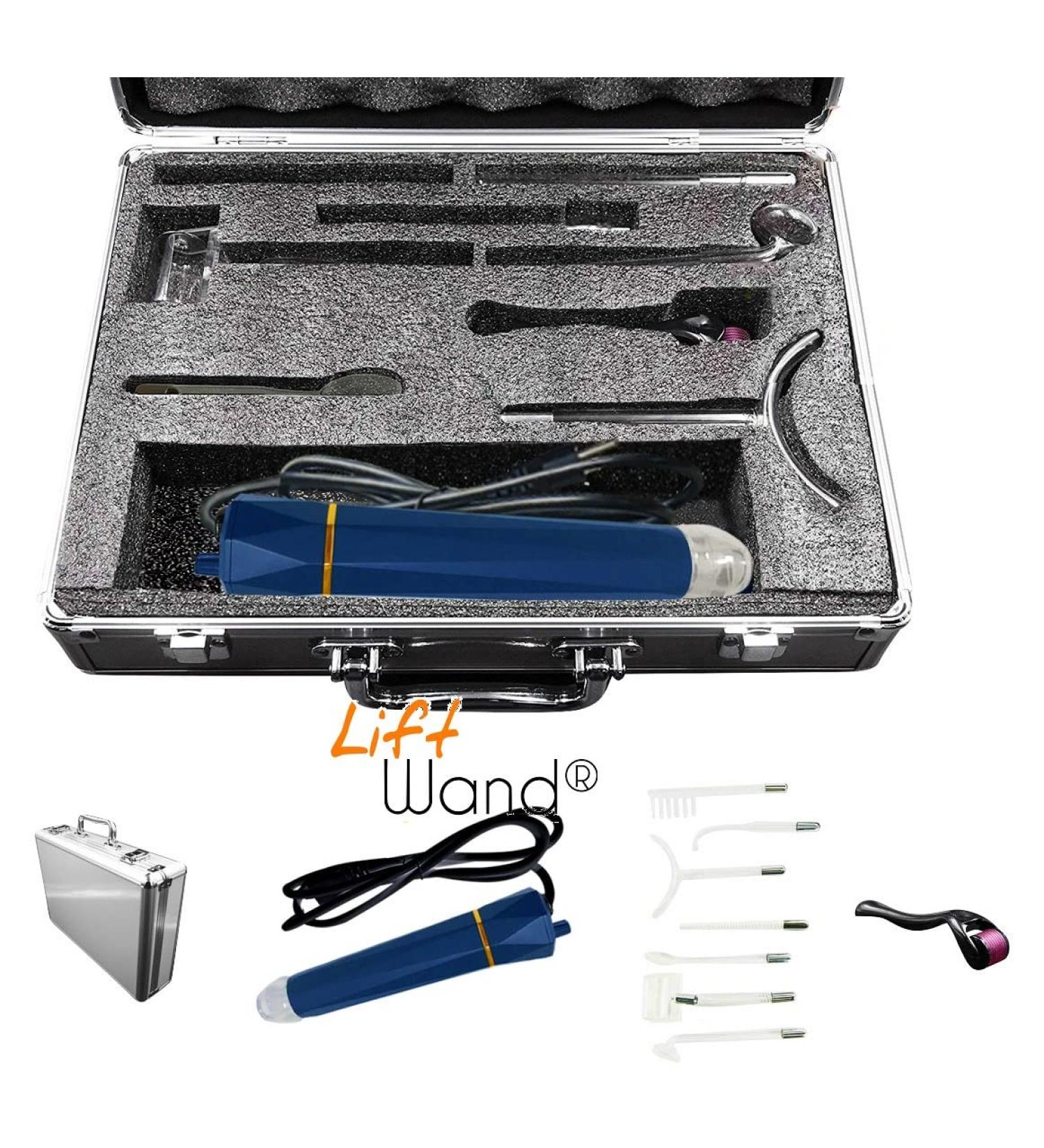Lift Wand Professional High Frequency with 7 Electrodes & Aluminum Case | Anti-Aging Device for Wrinkles, Scars, Dark Circles | Beauty Breakthrough - Buy Online on SooperMarket.com