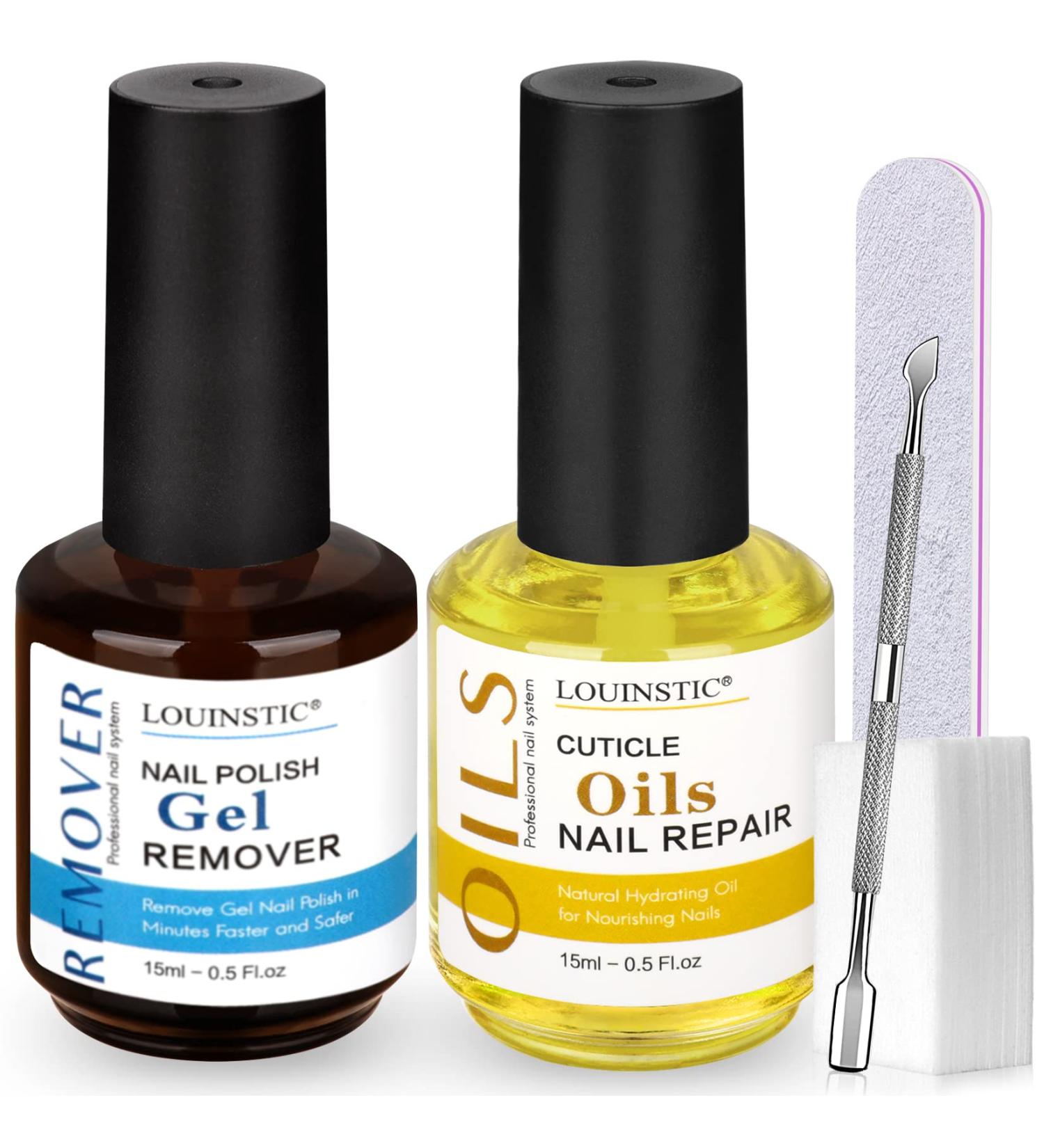 LOUINSTIC Gel Nail Polish Remover with Cuticle Oil - Fast 3-5 Minute Gel Polish Remover - Buy Online on SooperMarket.com
