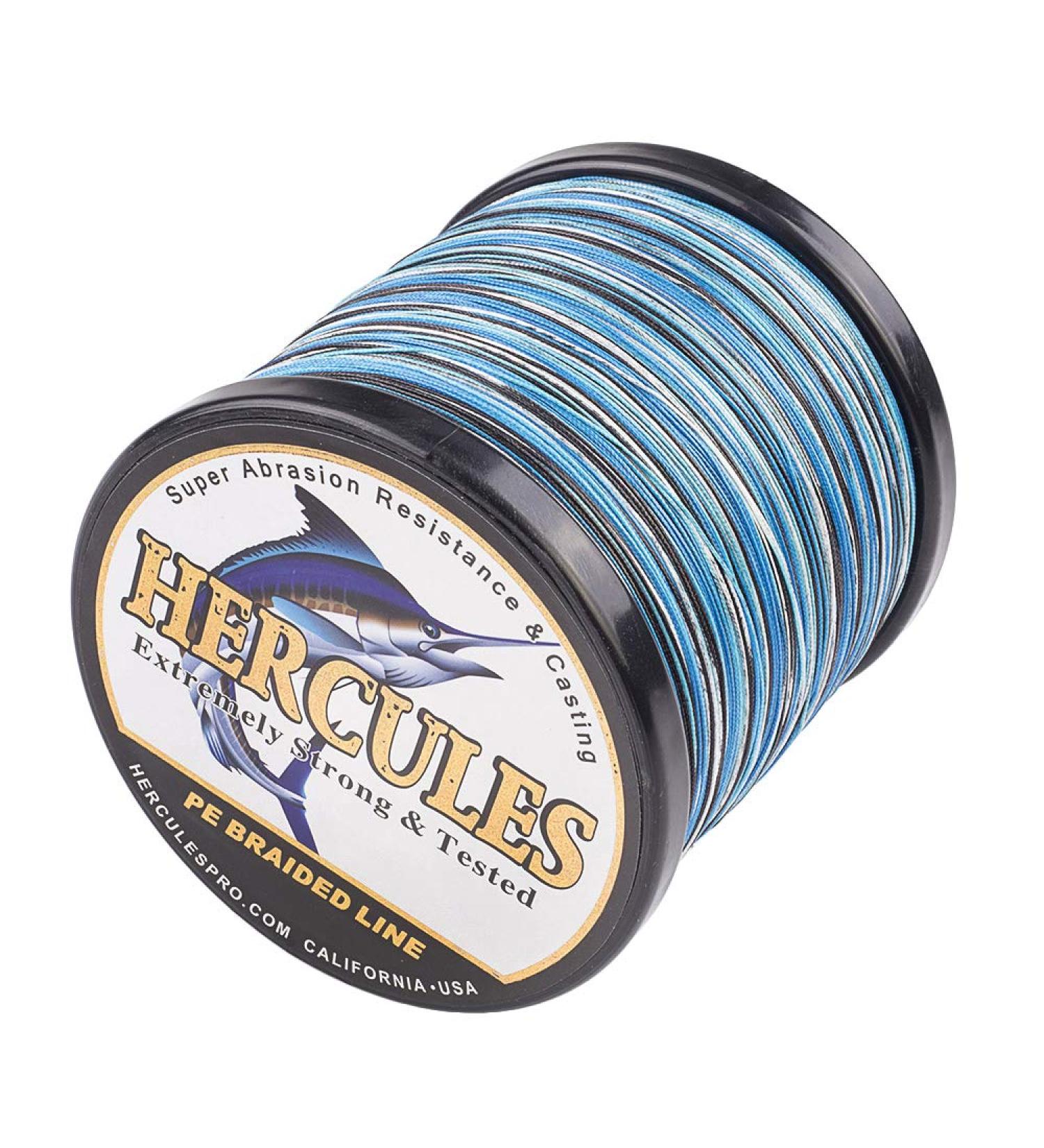 HERCULES Super Cast 8 Strands Braided Fishing Line | Salt-Water, 10-300LB Test | 109-1094 Yards | Hi-Grade Performance | Blue Camo, 30LB-0.28MM - Buy Online on SooperMarket.com