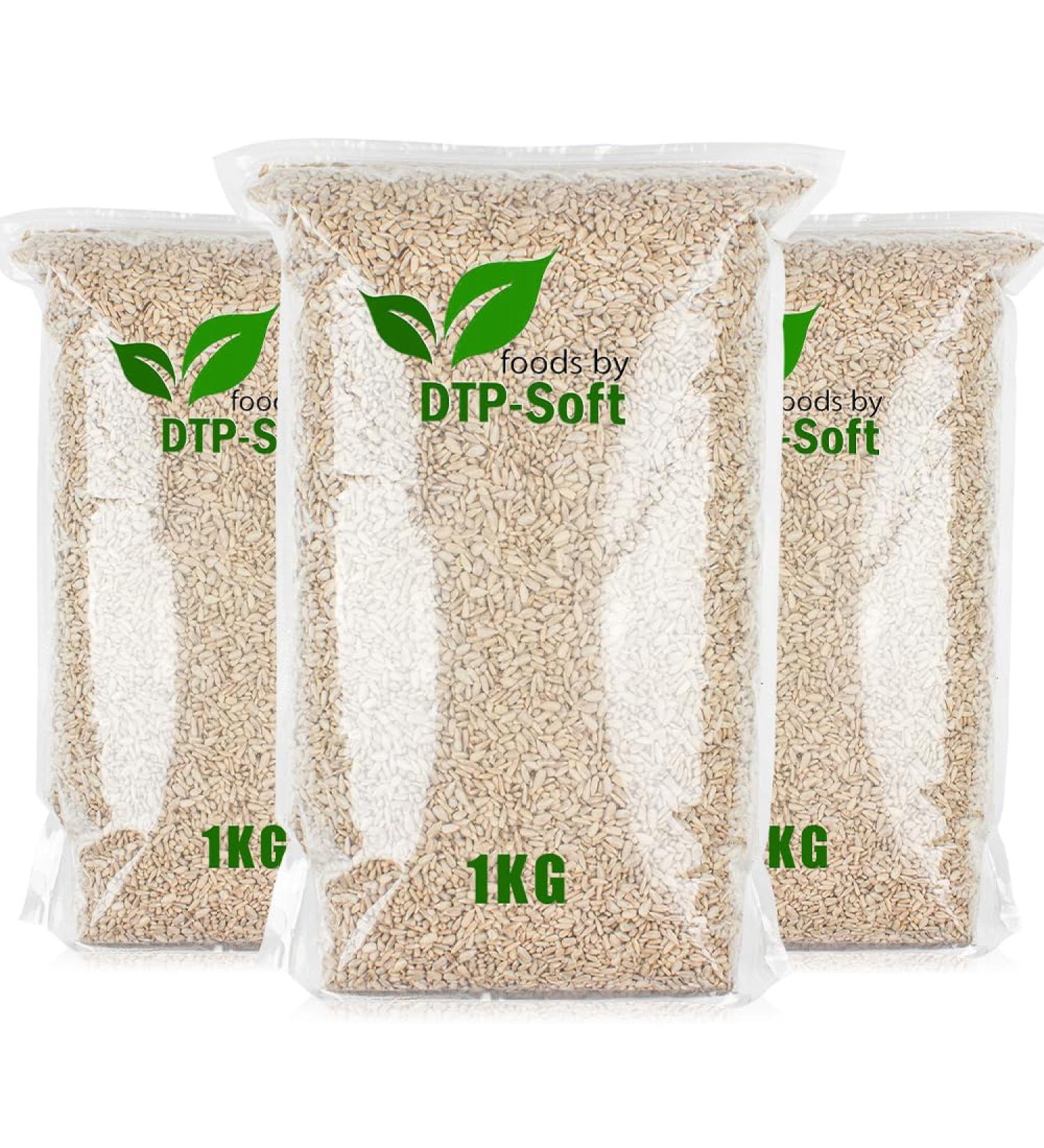 Premium 3kg Unsalted Peeled Sunflower Seeds for Human Consumption - Food Quality | Dypack (3 x 1kg) - Buy Online on SooperMarket.com