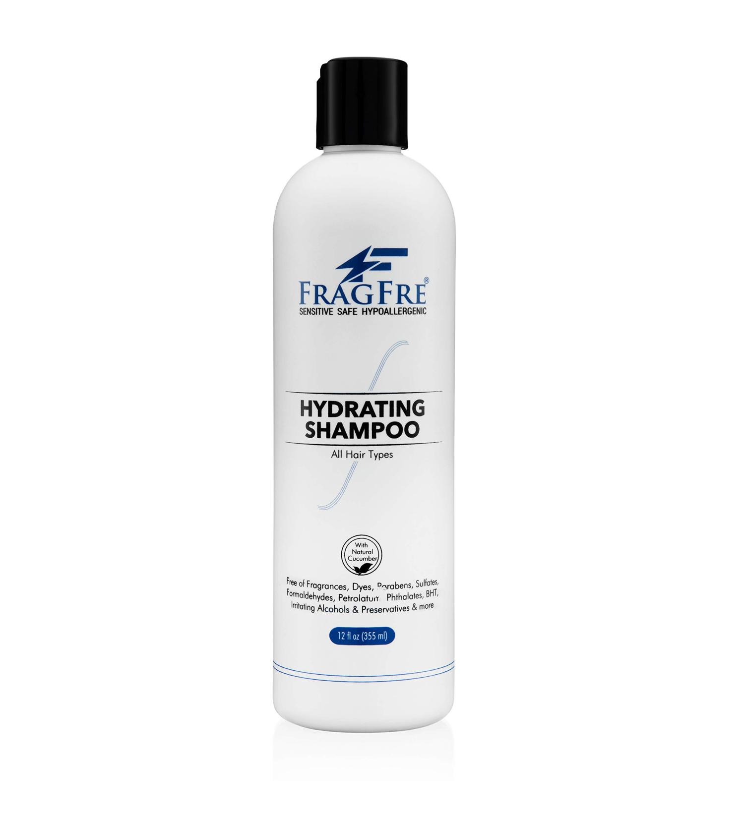 FRAGFRE Hydrating Sensitive Skin Shampoo 12 oz - Sulfate, Paraben, and Fragrance Free - Color Safe, Hypoallergenic Mild Cleanser - Gluten Free, Vegan, Cruelty Free - Natural Cucumber - 12 Fl Oz - Buy Online on SooperMarket.com