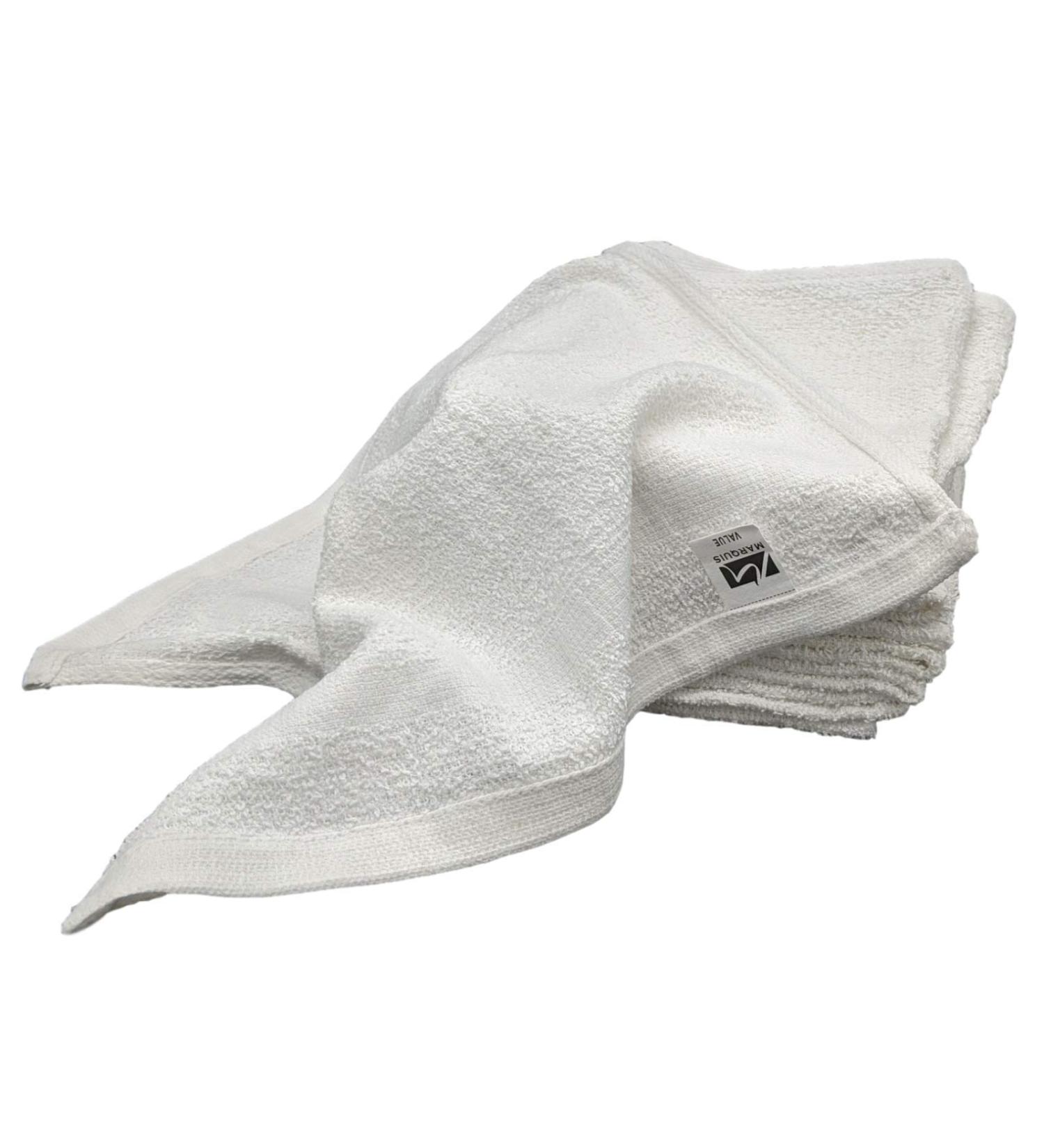 Marquis Mills 12x12 White Cotton Washcloths - Reusable Thin Cloth Rags - 60 Pack 1LB Dozen for Bath, Exfoliating, Kitchen, Garage - Buy Online on SooperMarket.com
